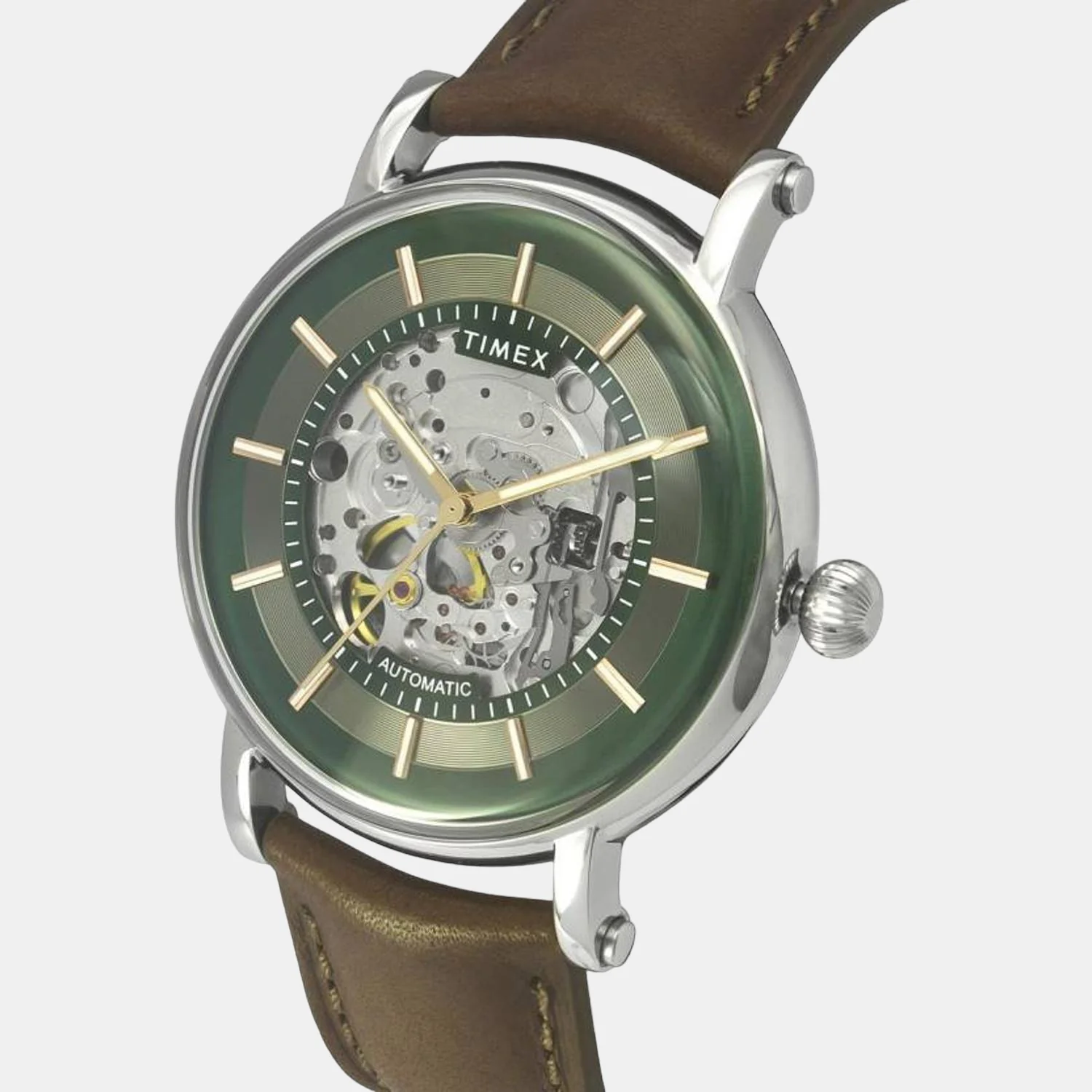 E Class Men Automatic Green Dial Analog Leather Watch TWEG16717 - Image 2