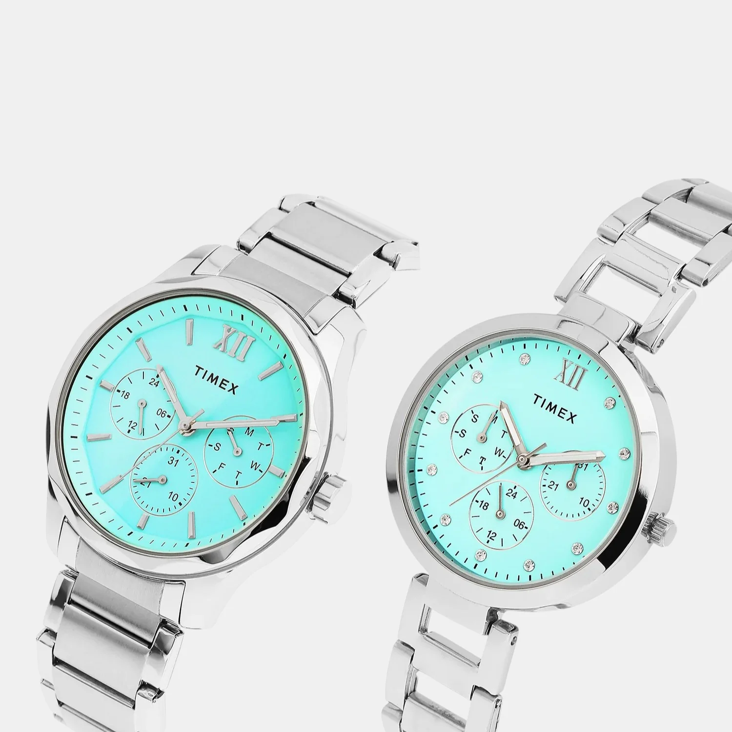 Fashion Couple Quartz Tiffany Blue Dial Multi-Function Stainless Steel Watch TW00PR326 - Image 2