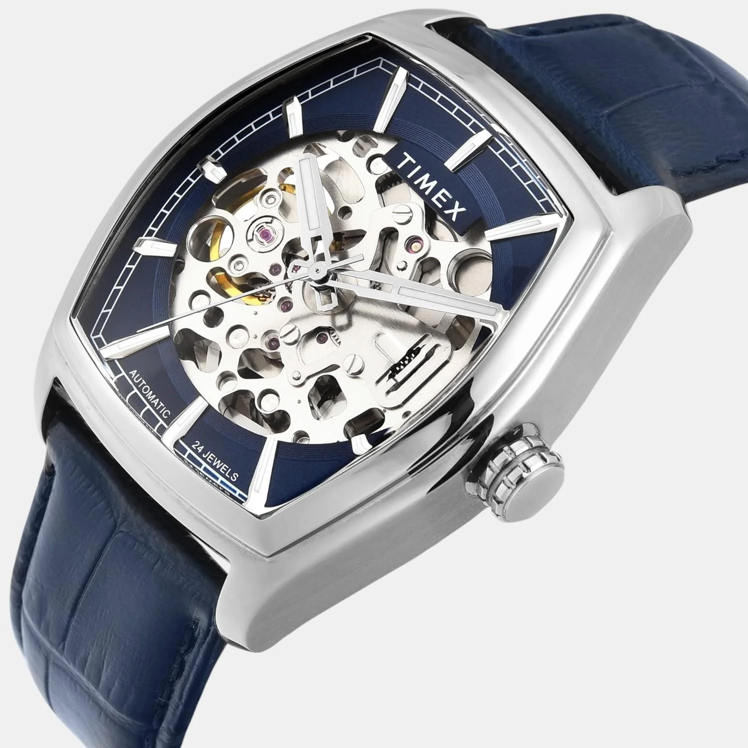 Fashion Men Automatic Blue Dial Analog Leather Watch TWEG25900 - Image 2