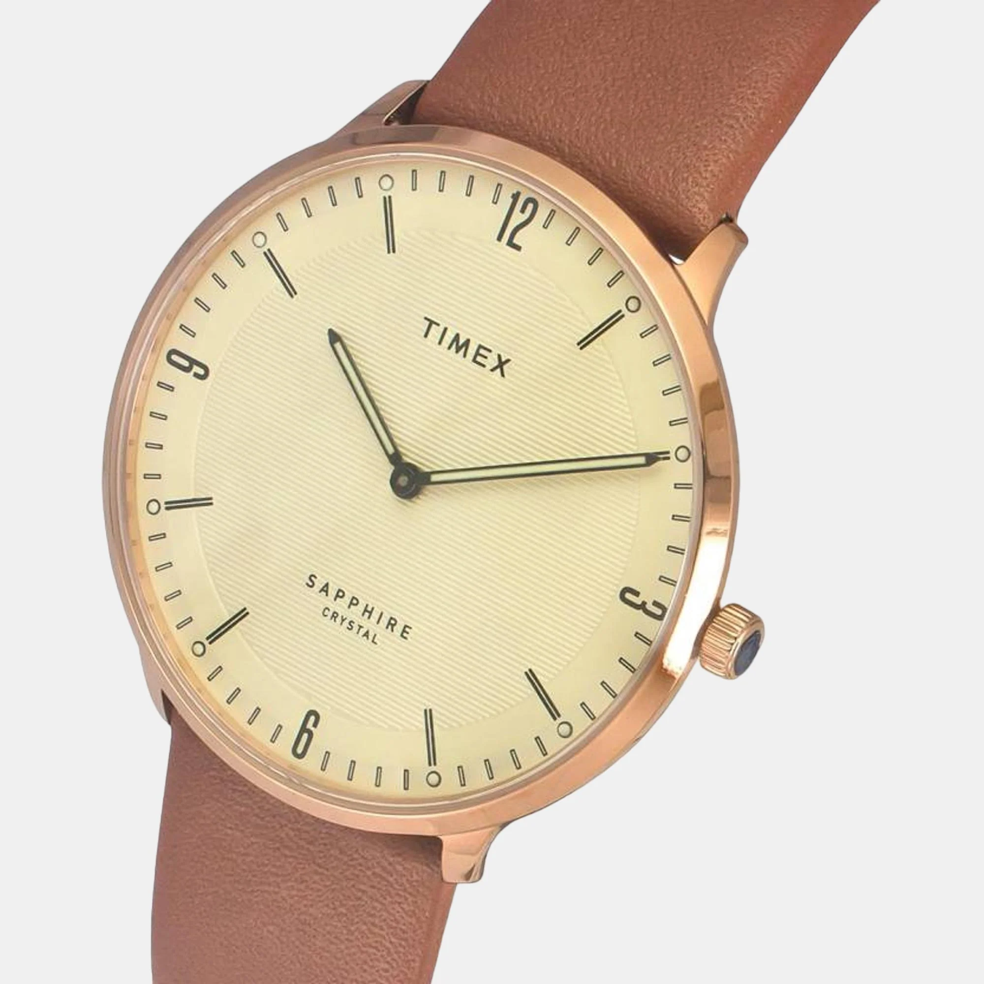 Fashion Men Quartz Beige Dial Analog Leather Watch TWEG22101 - Image 2