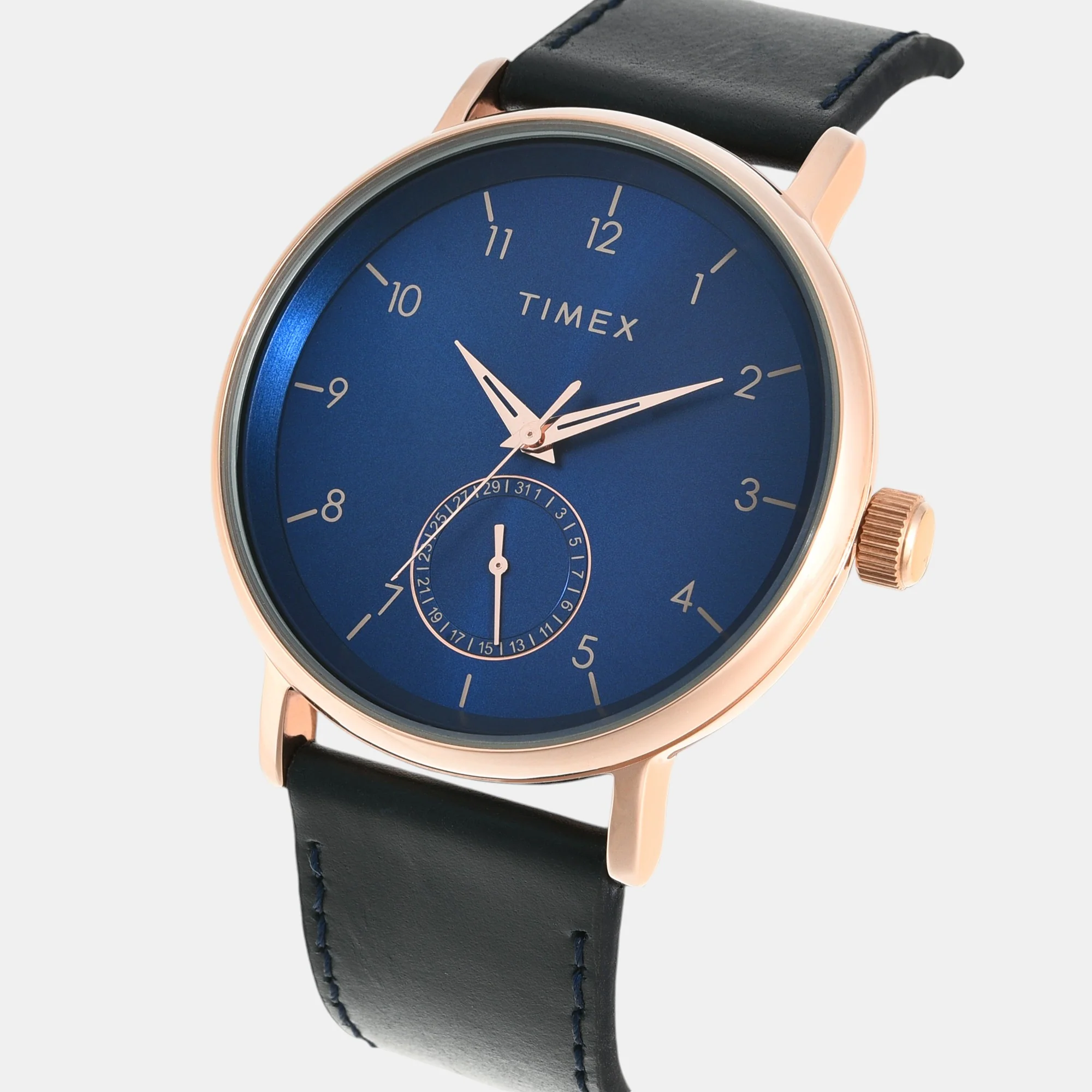 Fashion Men Quartz Blue Dial Analog Leather Watch TWEG20020 - Image 2