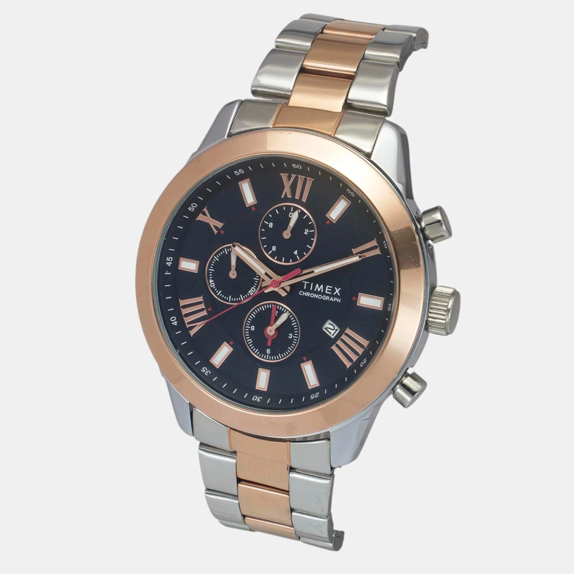 Fashion Men Quartz Blue Dial Chronograph Stainless Steel Watch TWEG18516 - Image 2