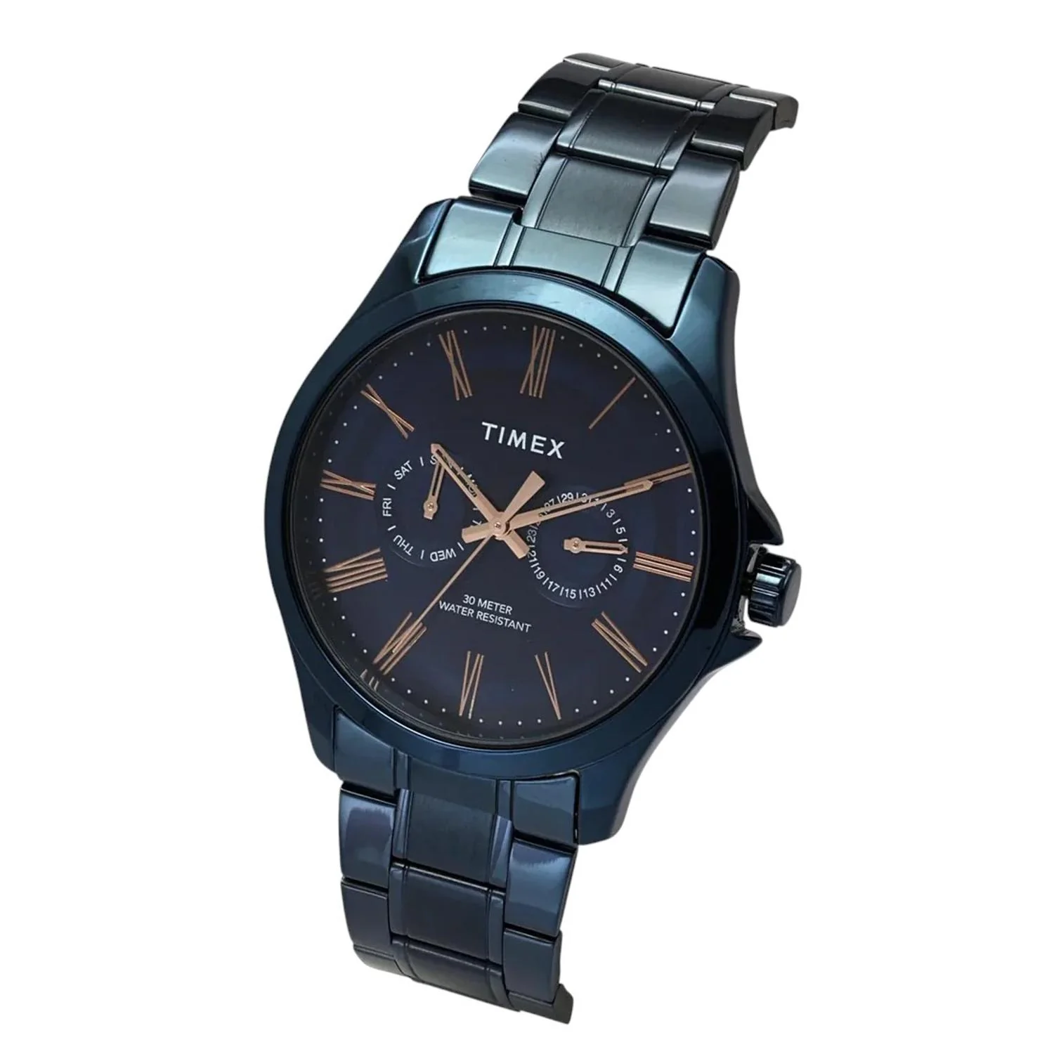 Fashion Men Quartz Blue Dial Multi-Function Stainless Steel Watch TW000X137 - Image 2
