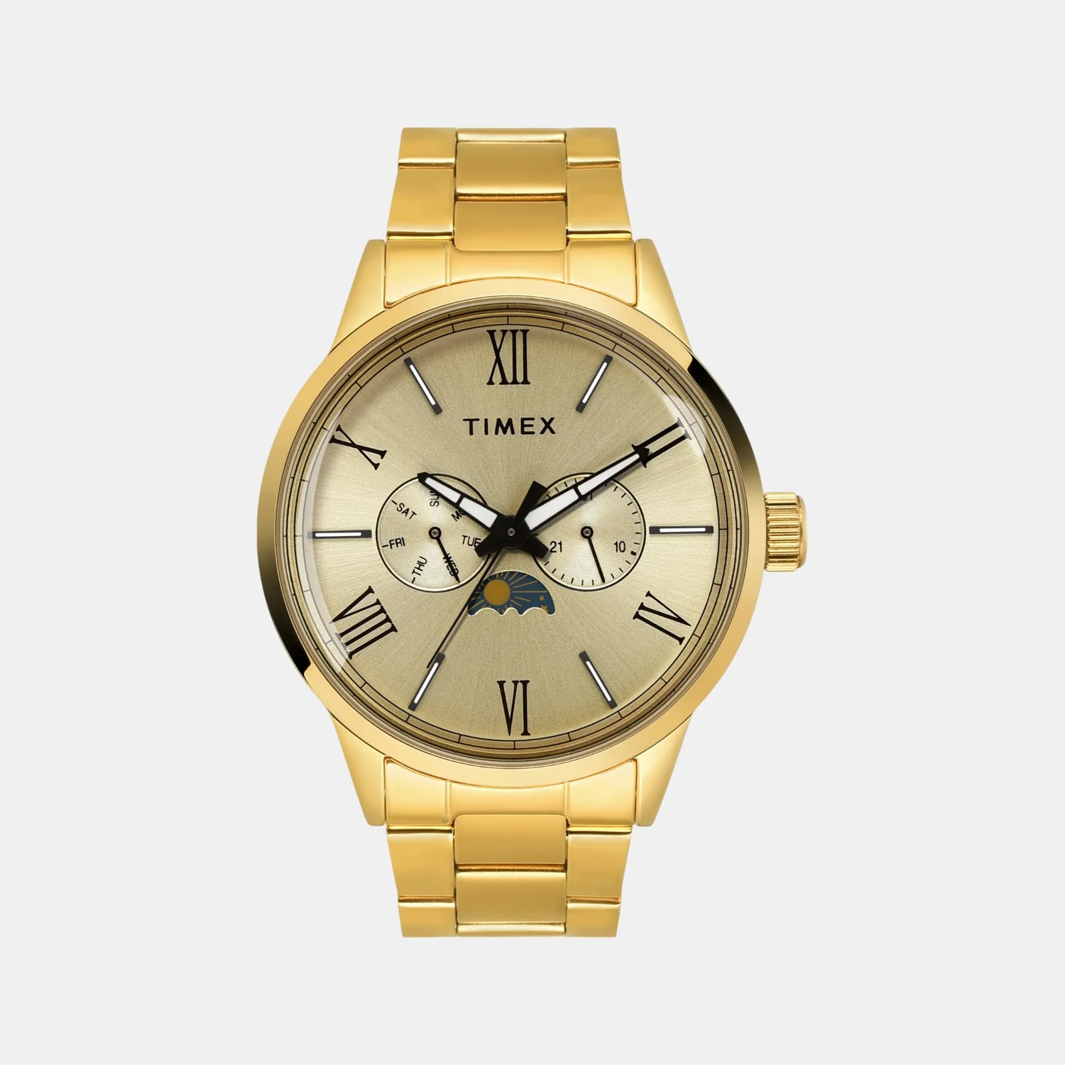 Fashion Men Quartz Champagne Dial Multi-Function Stainless Steel Watch TWEG19945 - Image 2