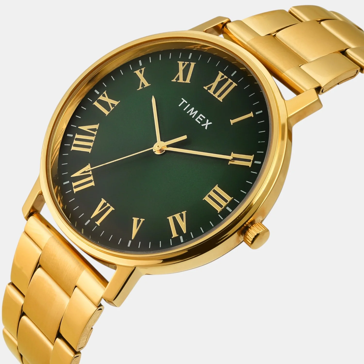 Fashion Men Quartz Green Dial Analog Stainless Steel Watch TW0TG8024 - Image 2