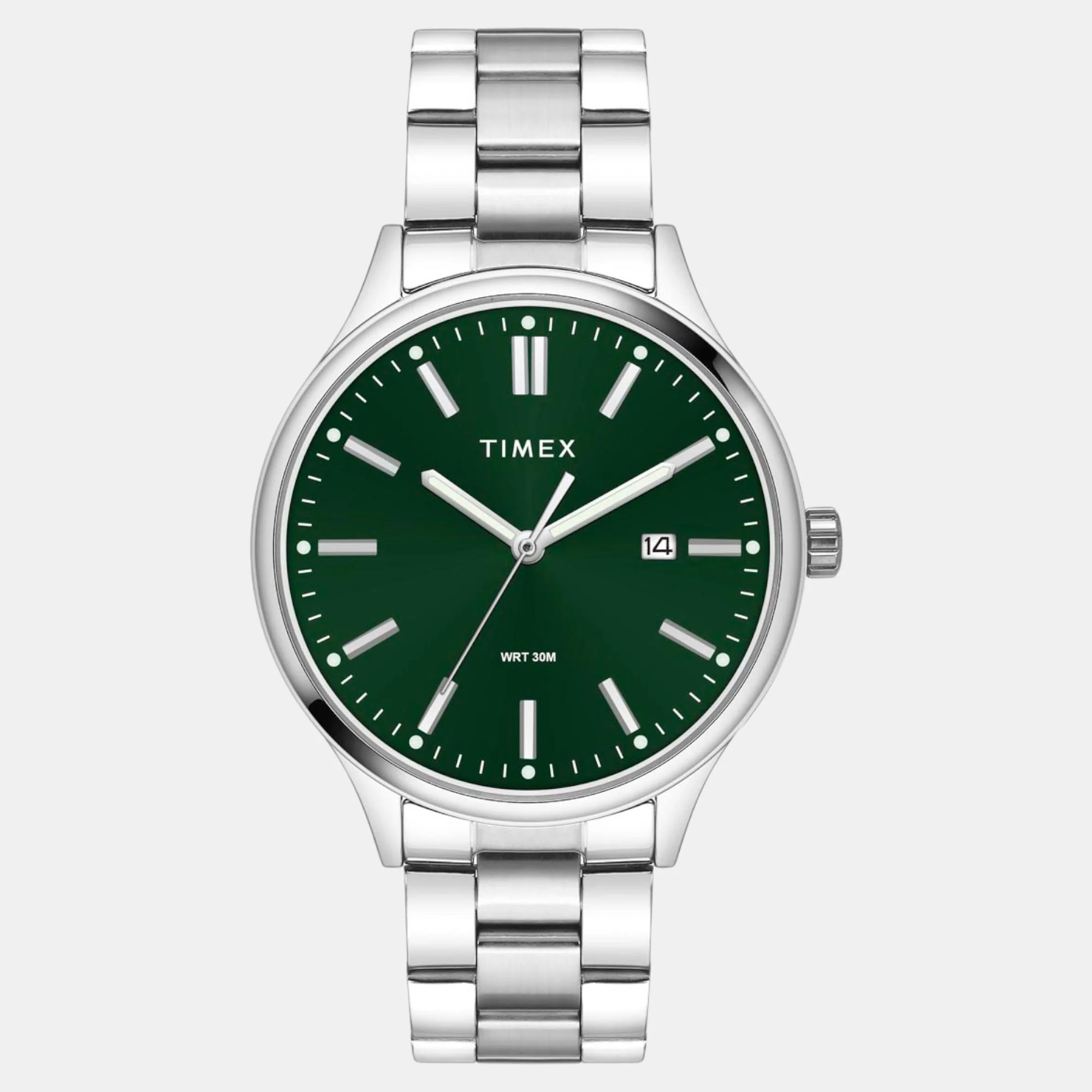 Fashion Men Quartz Green Dial Analog Stainless Steel Watch TWEG18432 - Image 2