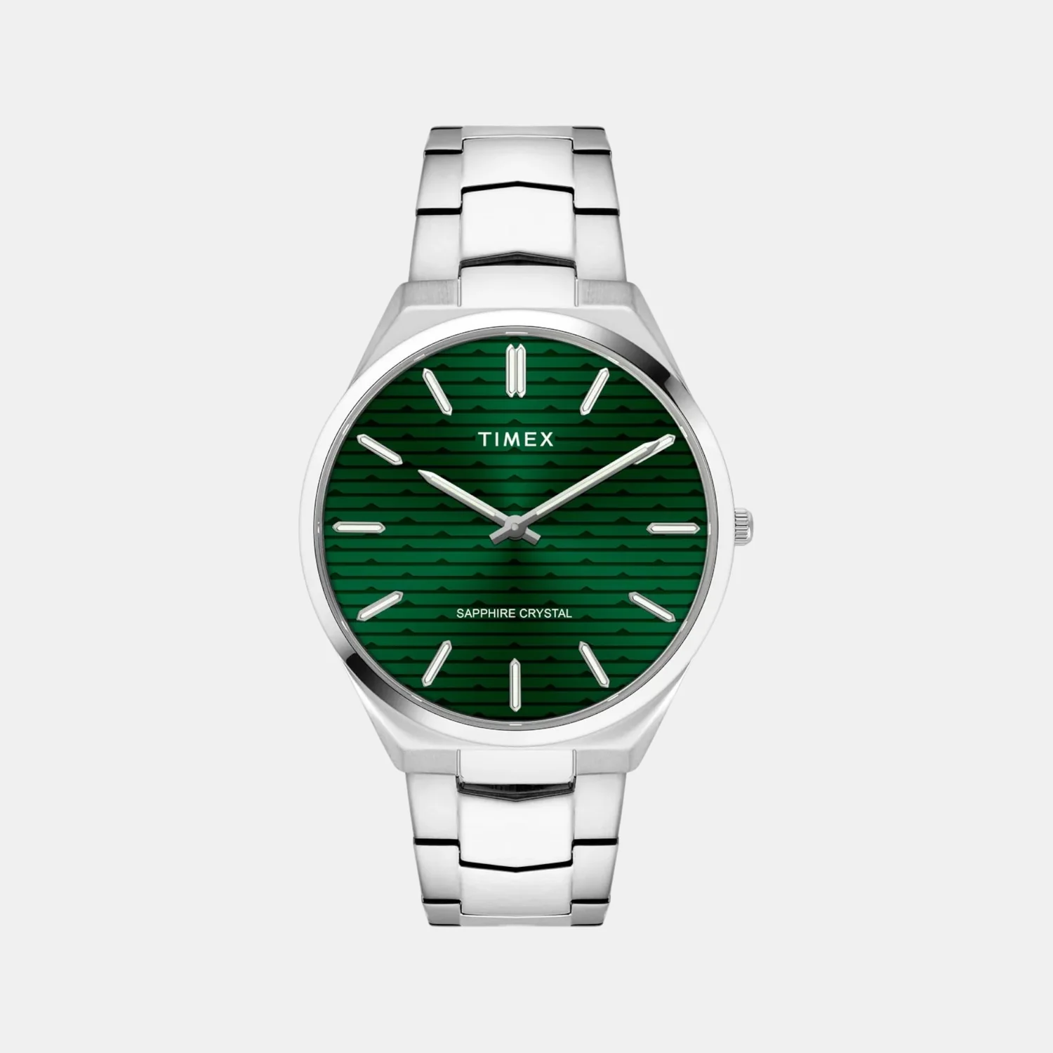 Fashion Men Quartz Green Dial Analog Stainless Steel Watch TWEG25800