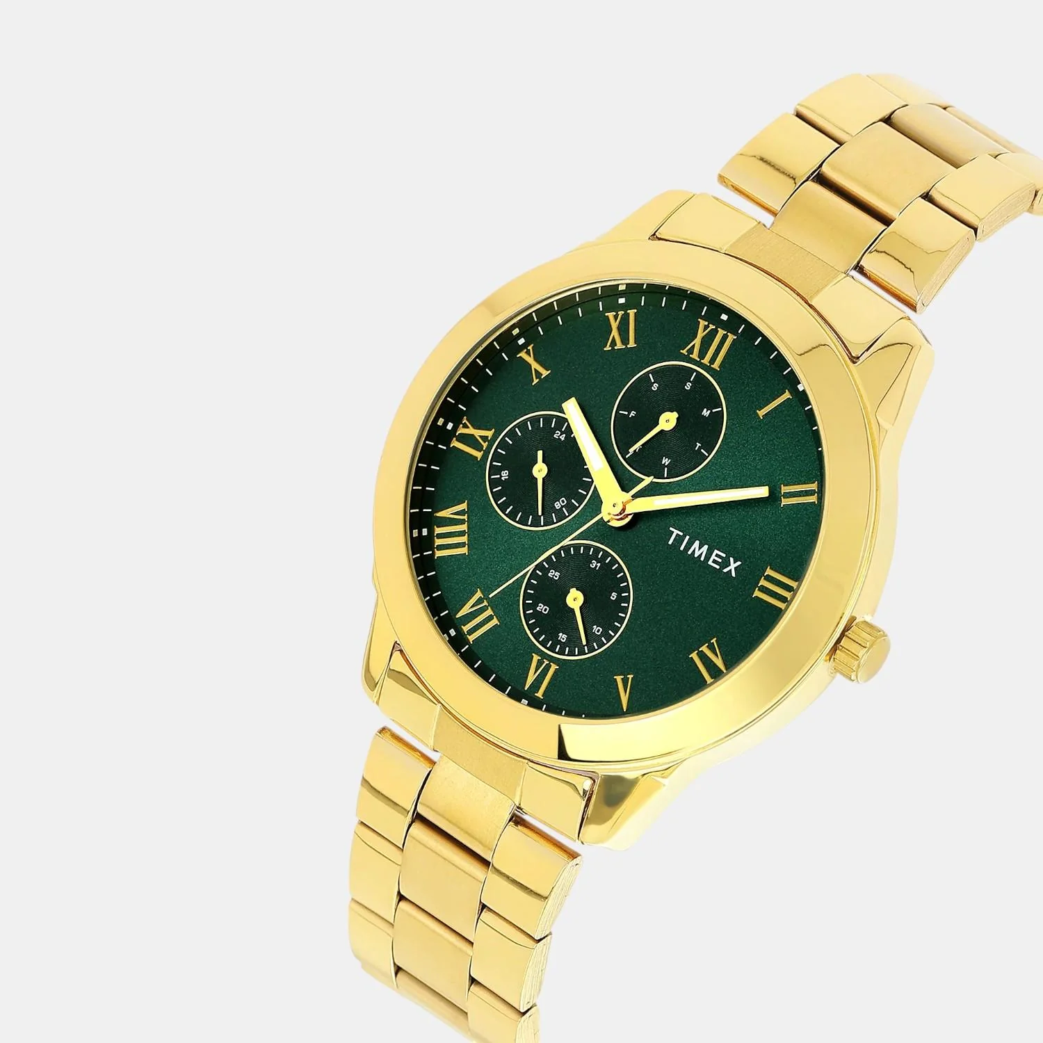 Fashion Men Quartz Green Dial Multi-Function Stainless Steel Watch TWEG18527 - Image 2