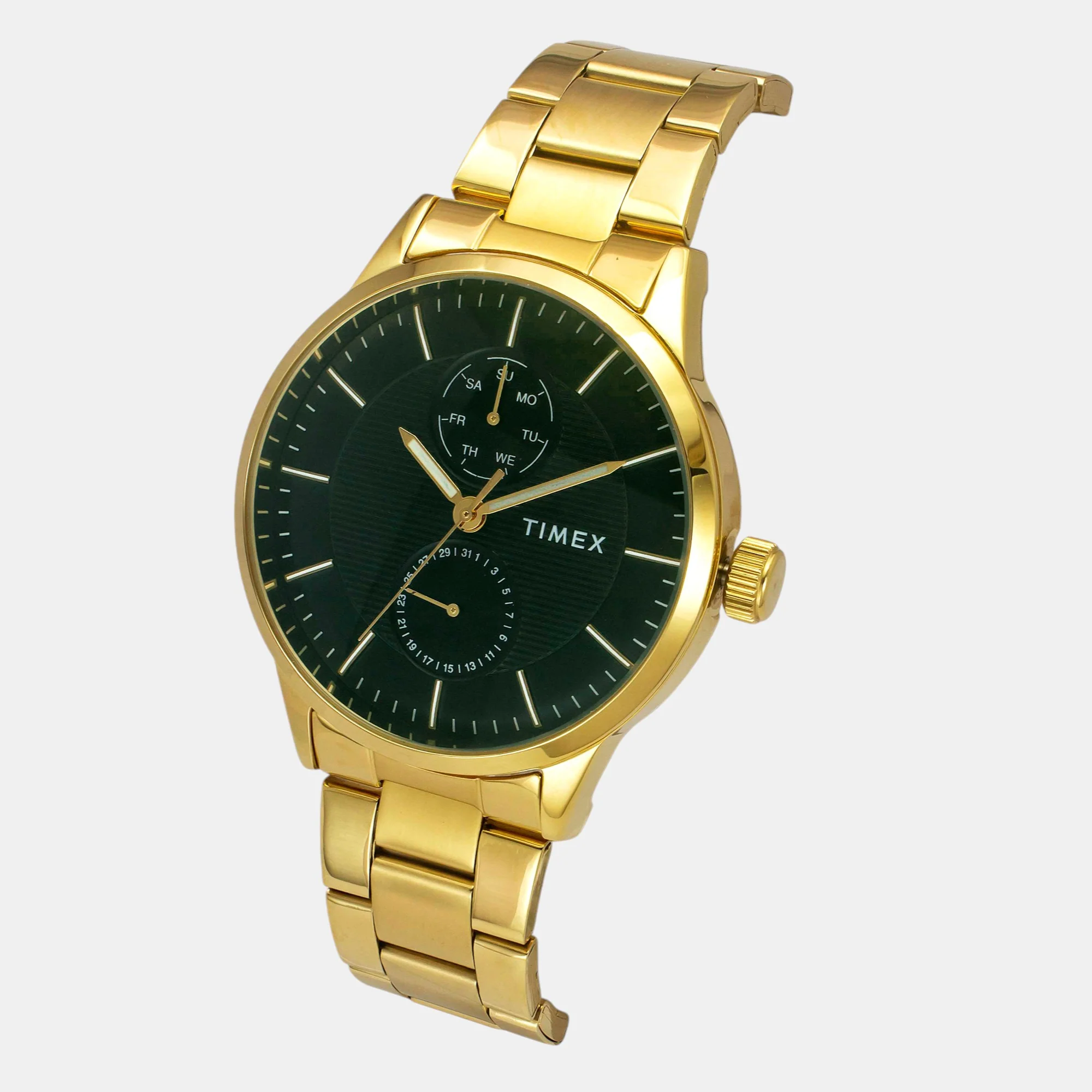 Fashion Men Quartz Green Dial Multi-Function Stainless Steel Watch TWEG19939 - Image 3