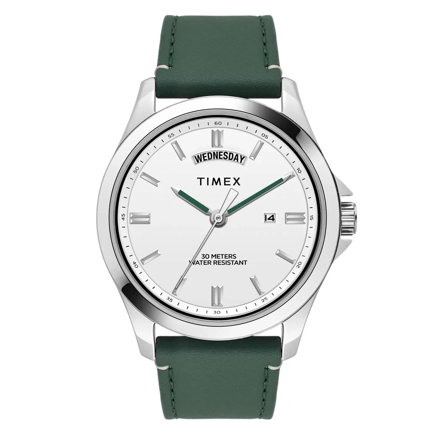 Fashion Men Quartz White Dial Analog Leather Watch TW000X138 - Image 2