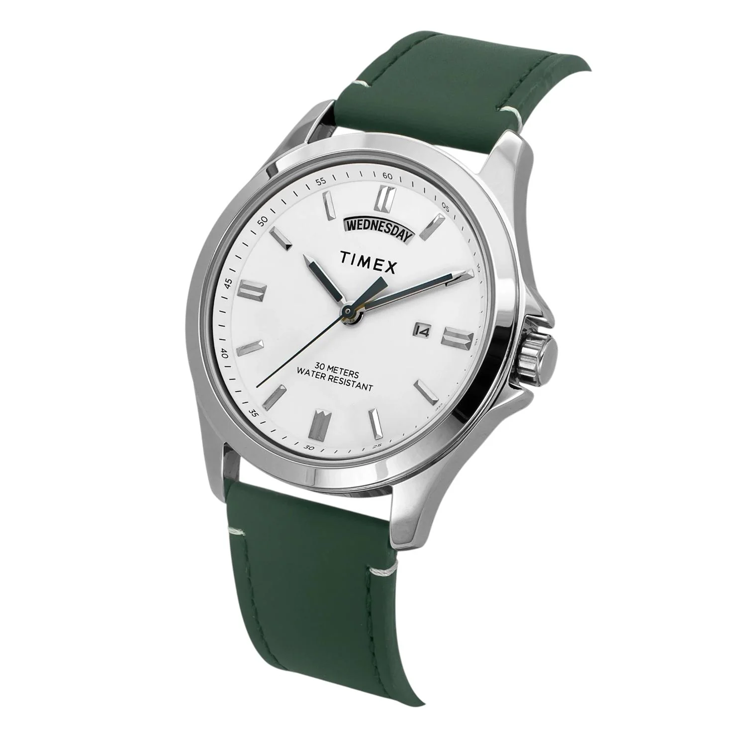 Fashion Men Quartz White Dial Analog Leather Watch TW000X138 - Image 3