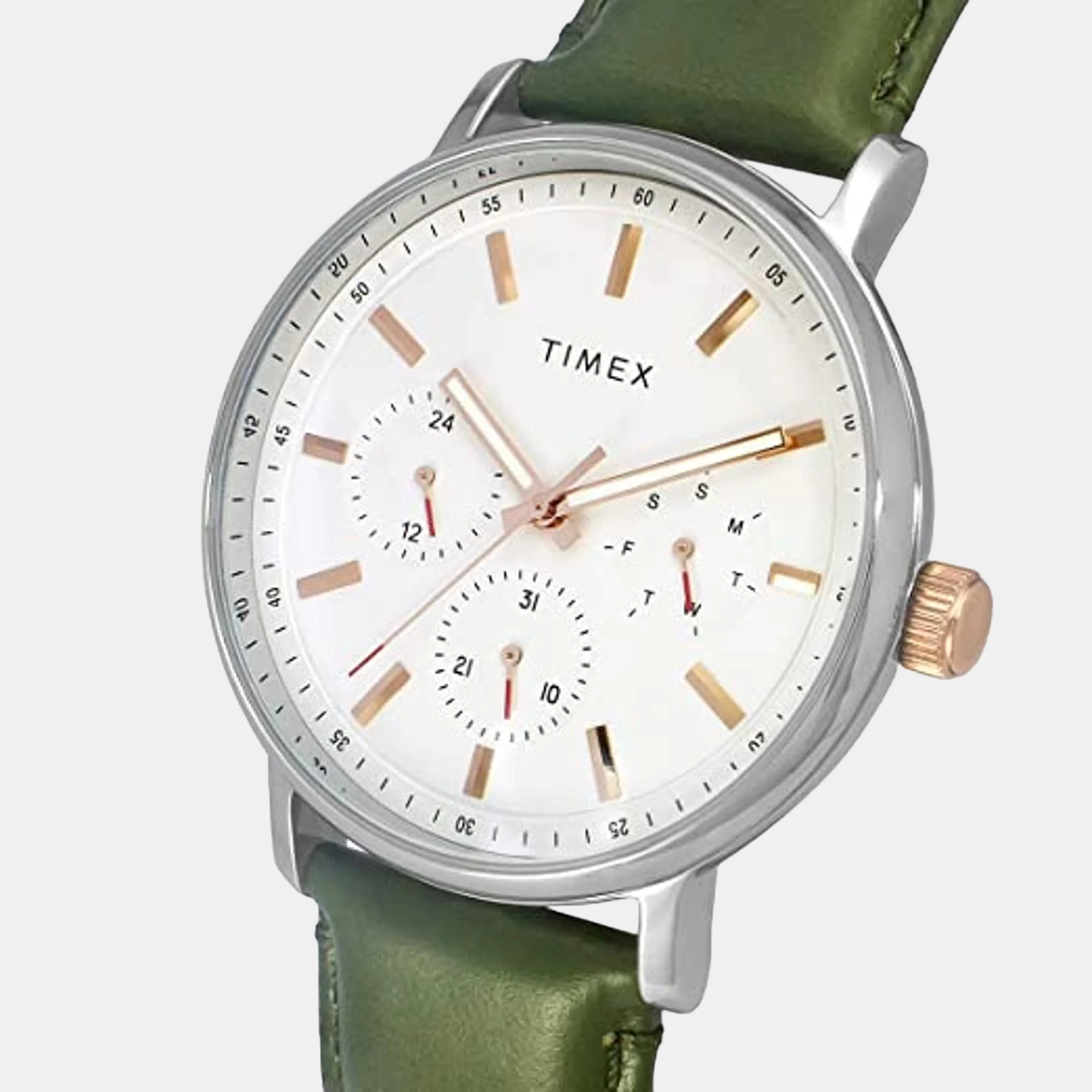 Fashion Men Quartz White Dial Chronograph Leather Watch TWEG20015 - Image 5