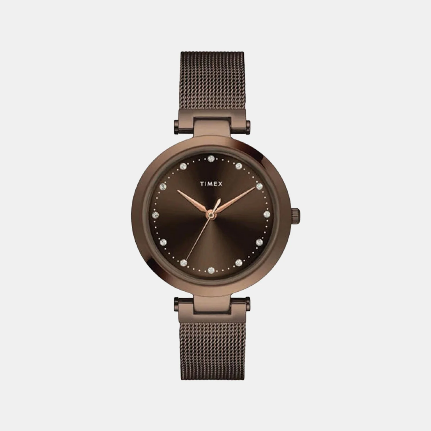 Fashion Women Quartz Brown Dial Analog Mesh Watch TWEL11825 - Image 6
