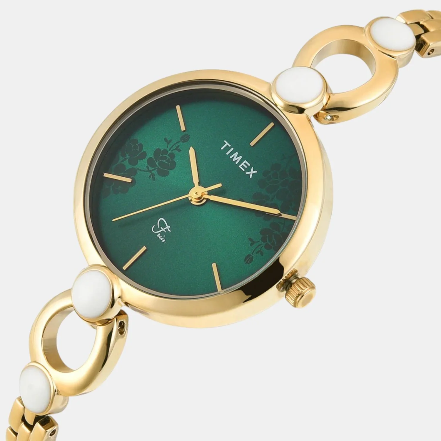 Fashion Women Quartz Green Dial Analog Brass Watch TWEL18109 - Image 2