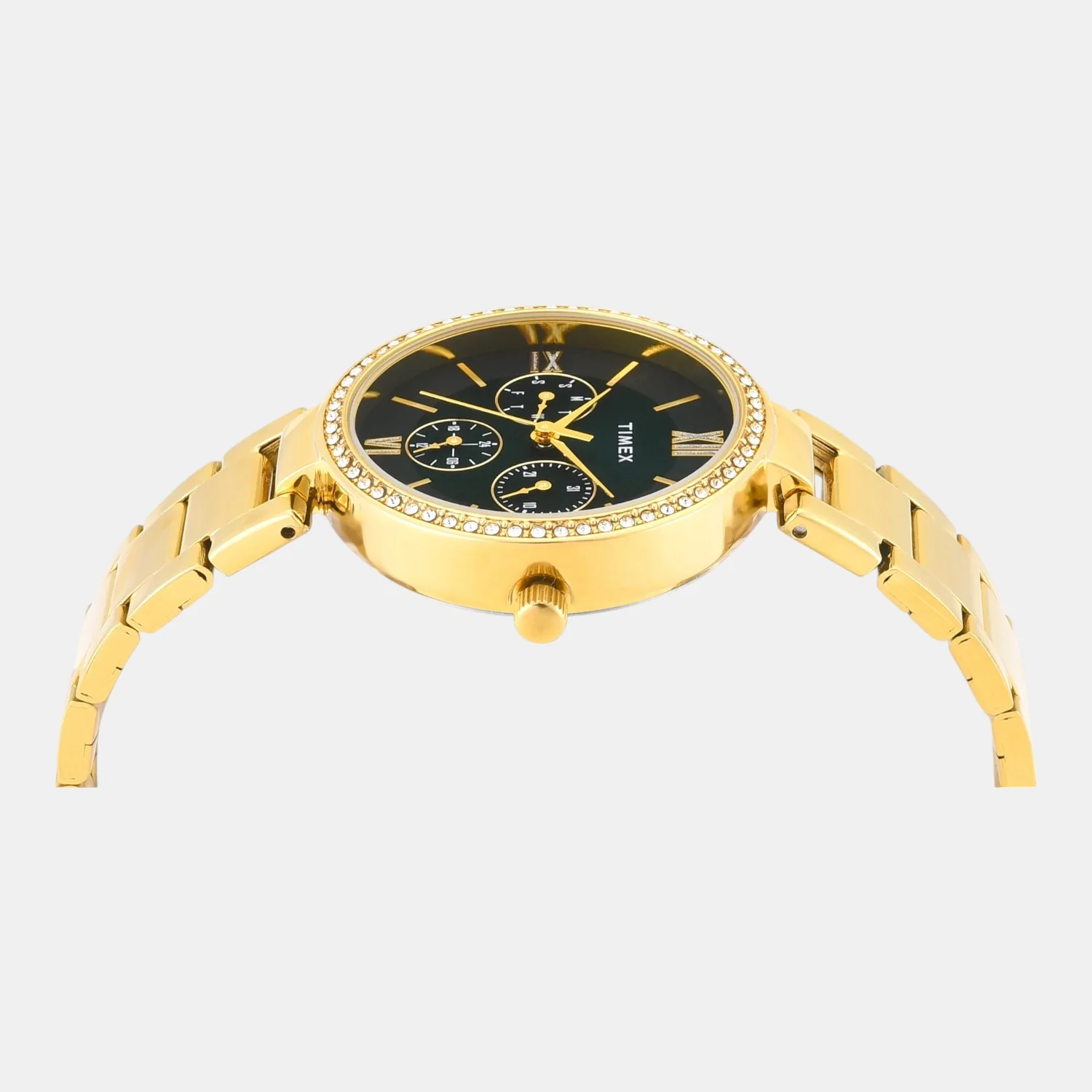 Fashion Women Quartz Green Dial Multi-Function Stainless Steel Watch TWEL18708 - Image 4