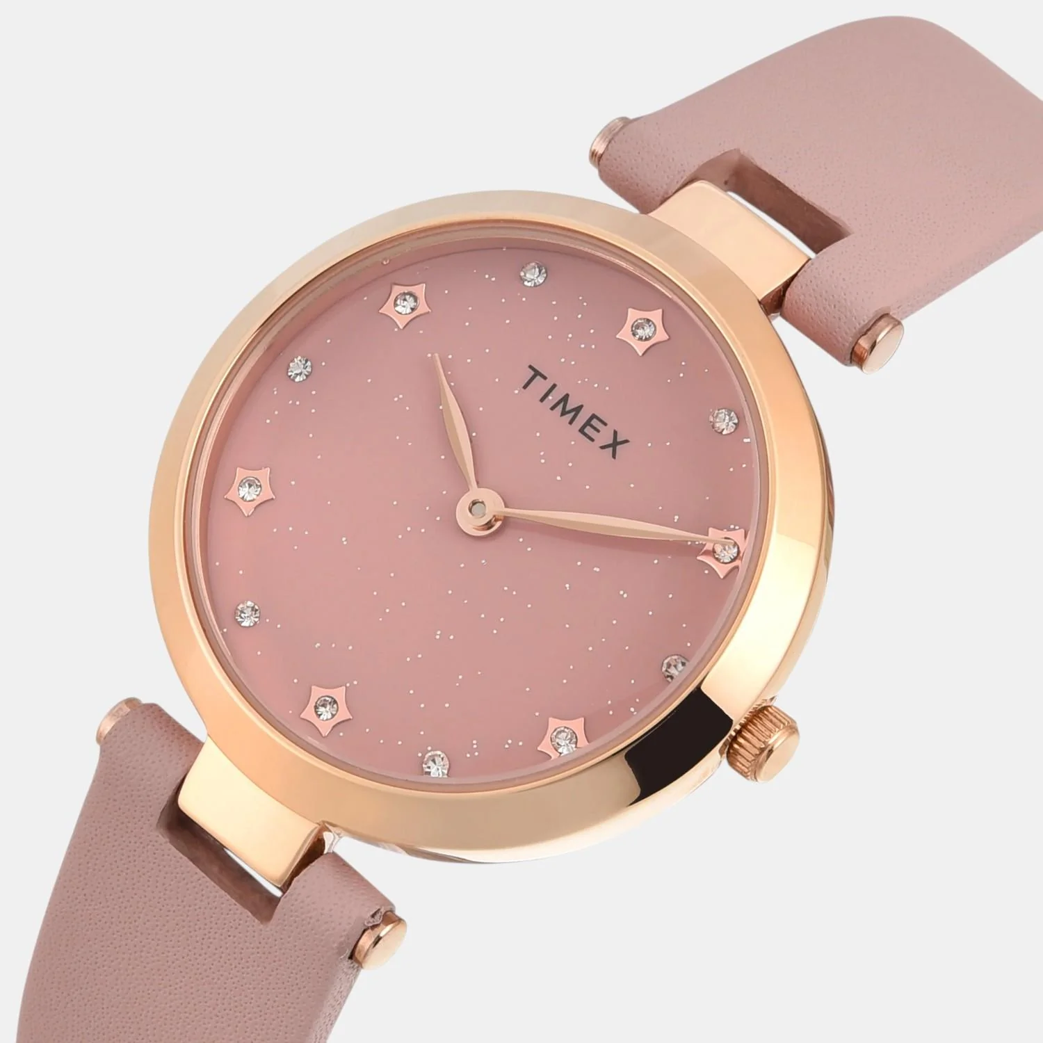 Fashion Women Quartz Pink Dial Analog Leather Watch TWEL19204 - Image 2