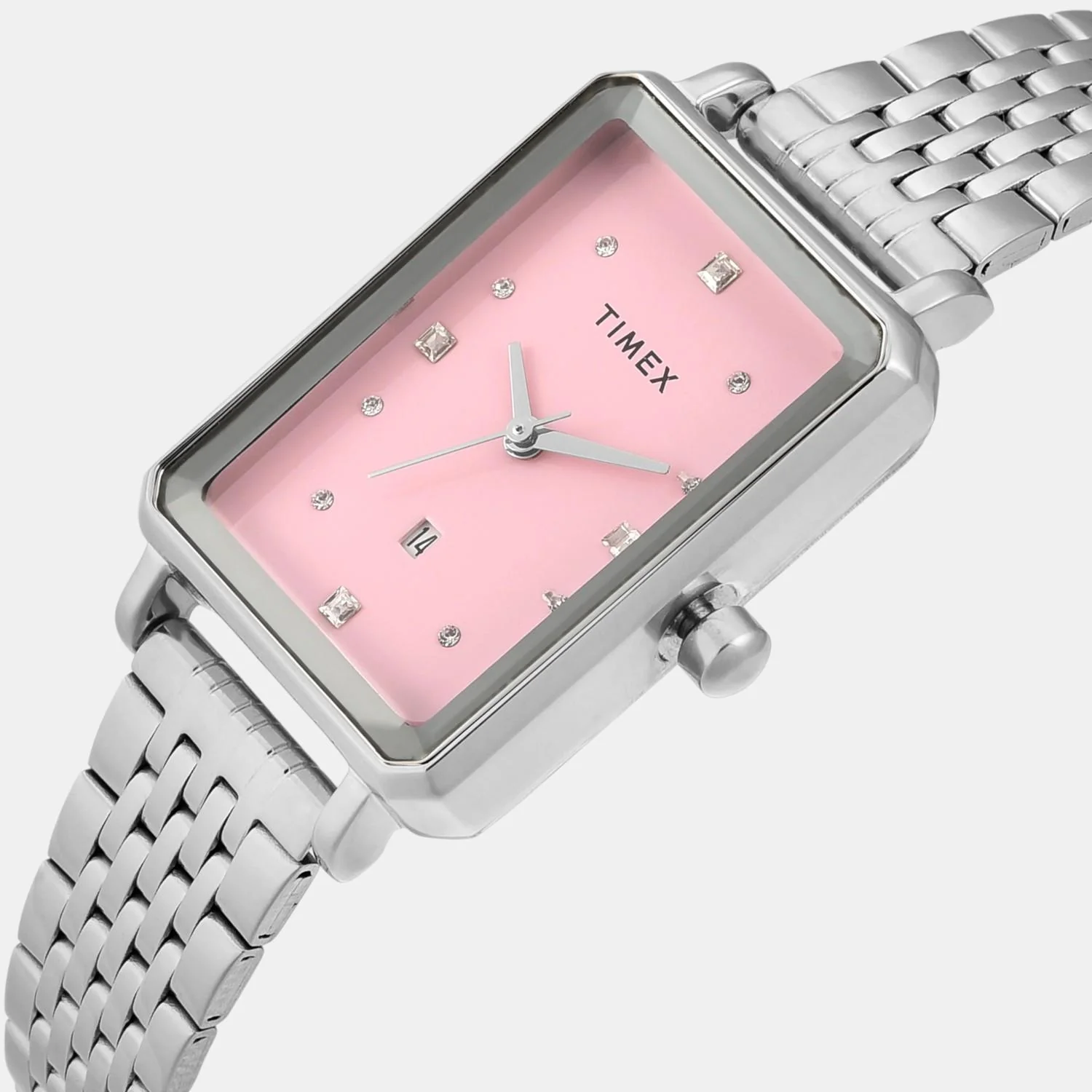 Fashion Women Quartz Pink Dial Analog Stainless Steel Watch TWEL20801 - Image 2