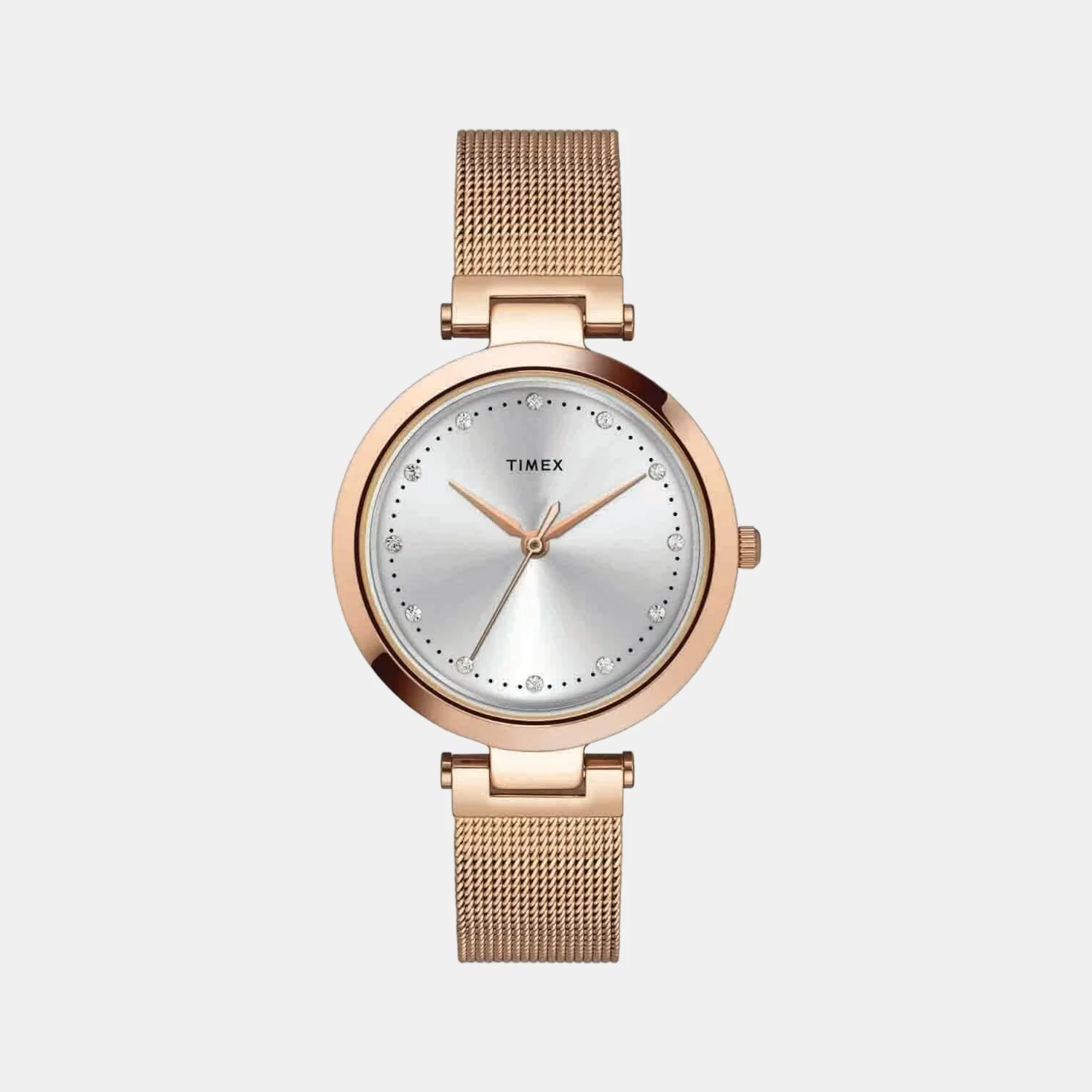 Fashion Women Quartz Silver Dial Analog Mesh Watch TWEL11823