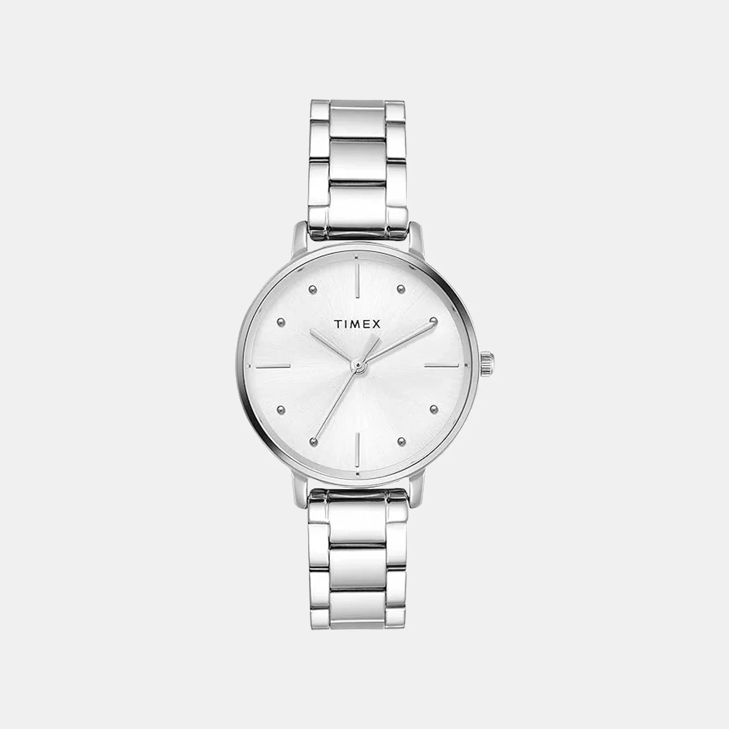 Fashion Women Quartz Silver Dial Analog Stainless Steel Watch TWEL15823