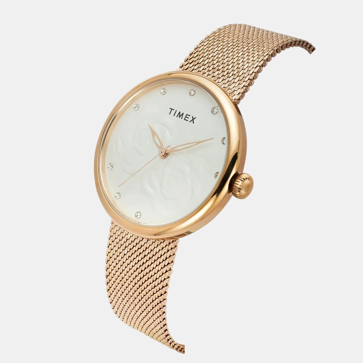 Fashion Women Quartz White Dial Analog Mesh Watch TWEL19302 - Image 2