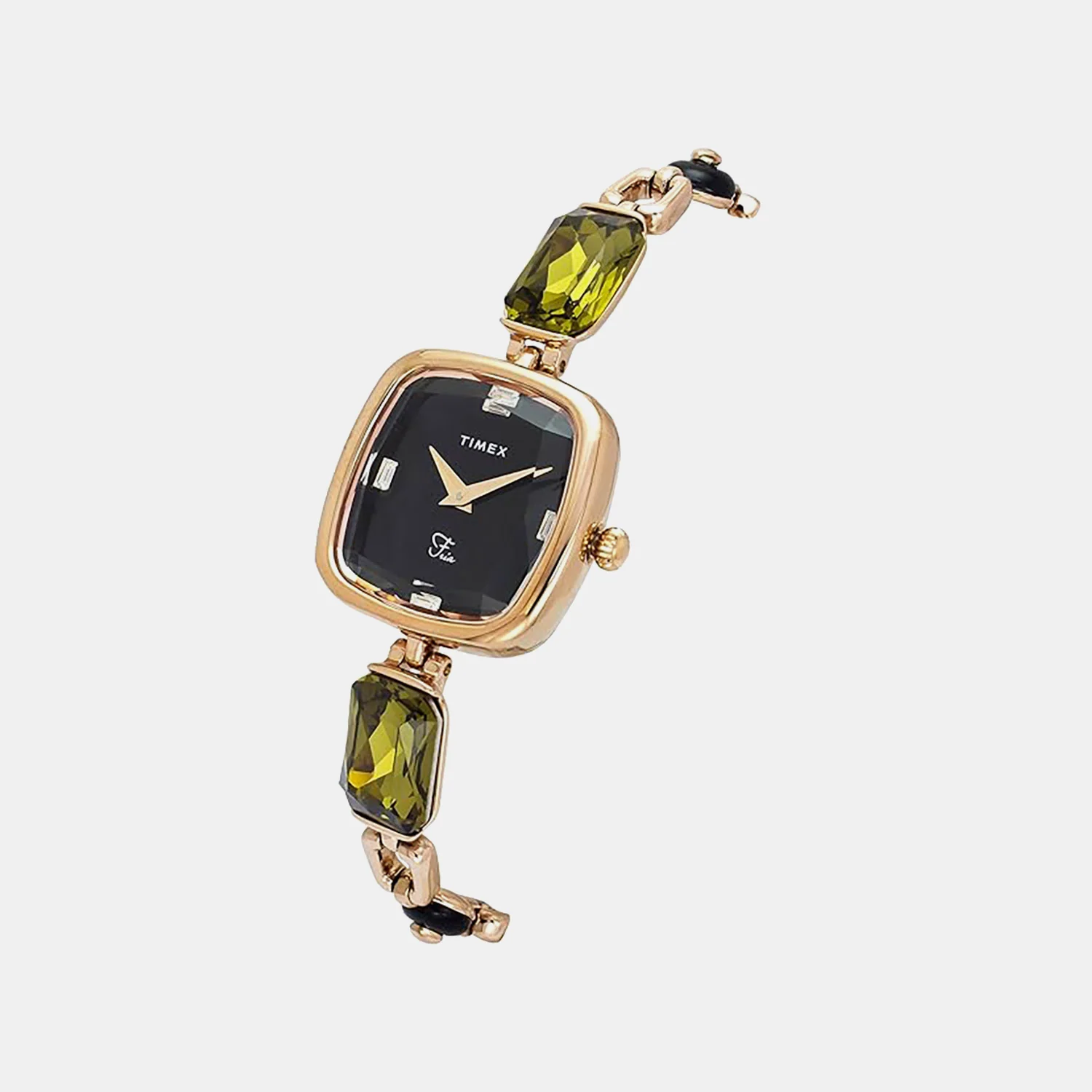 Fria Women Quartz Black Dial Analog Brass Watch TWEL21202 - Image 2
