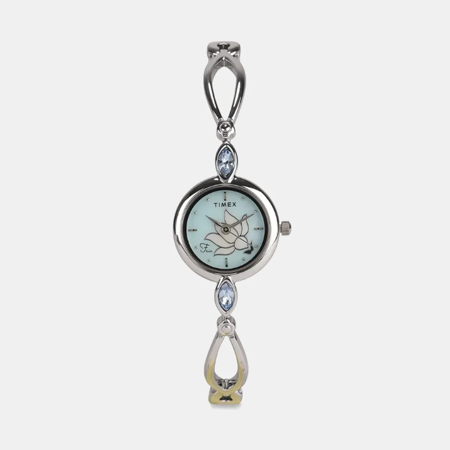 Fria Women Quartz Blue Dial Analog Stainless Steel Watch TWEL12400T