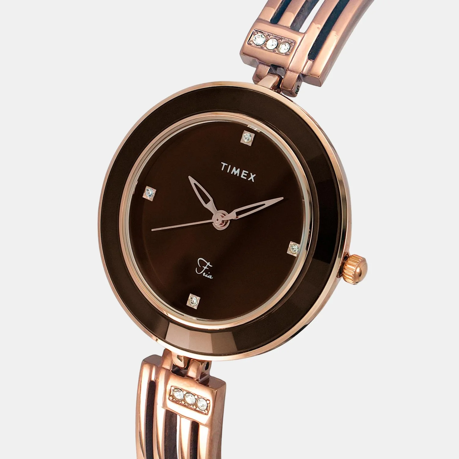 Fria Women Quartz Brown Dial Analog Stainless Steel Watch TWEL16204 - Image 5