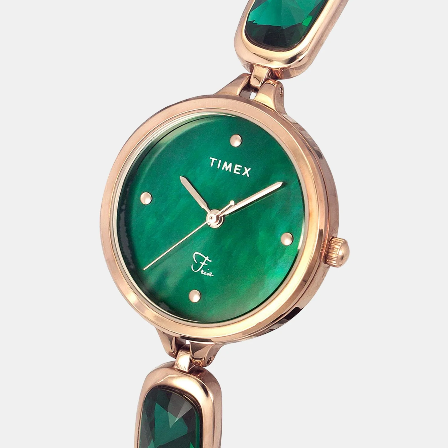 Fria Women Quartz Green Dial Analog Stainless Steel Watch TWEL15903 - Image 5