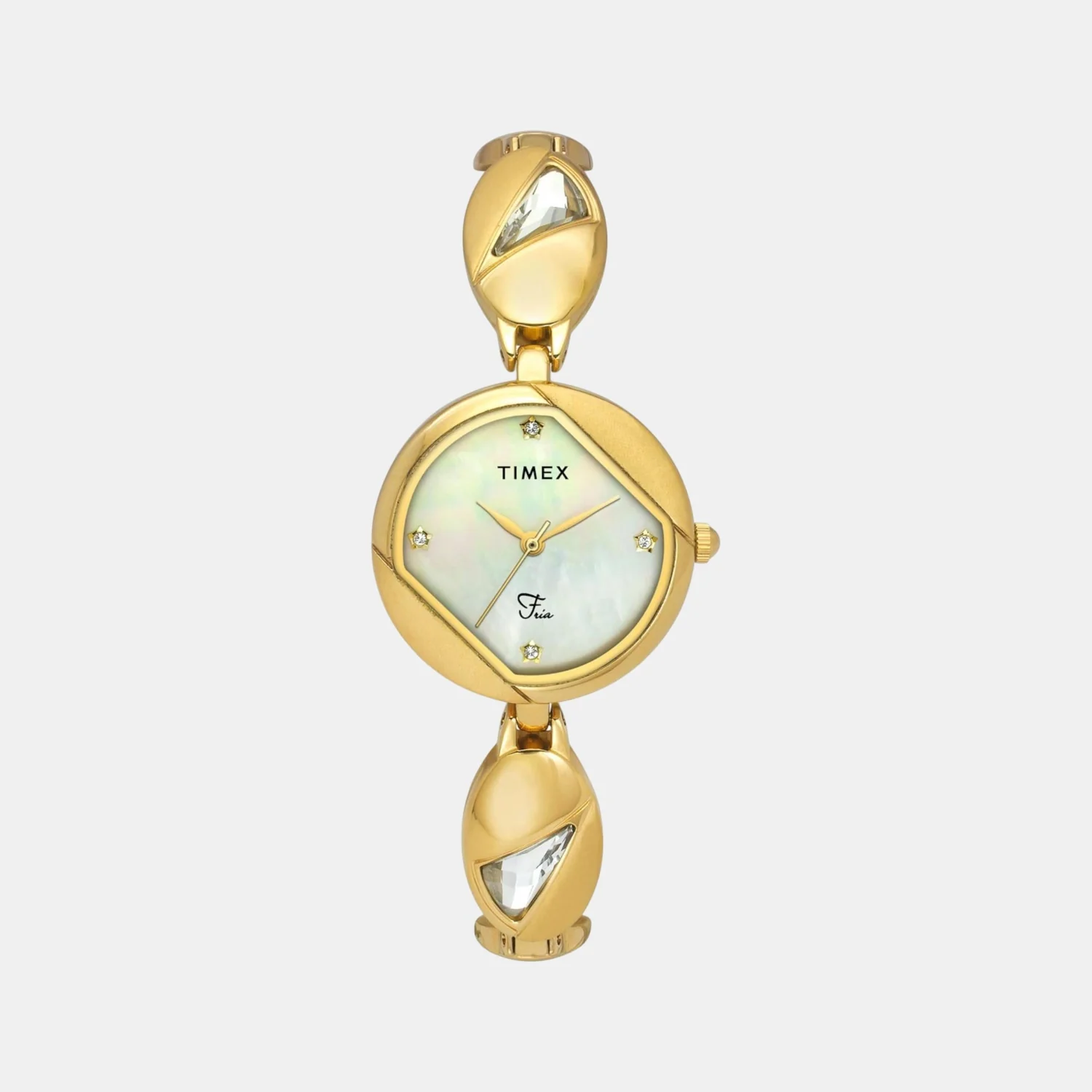 Fria Women Quartz Mother Of Pearl Dial Analog Brass Watch TWEL16305