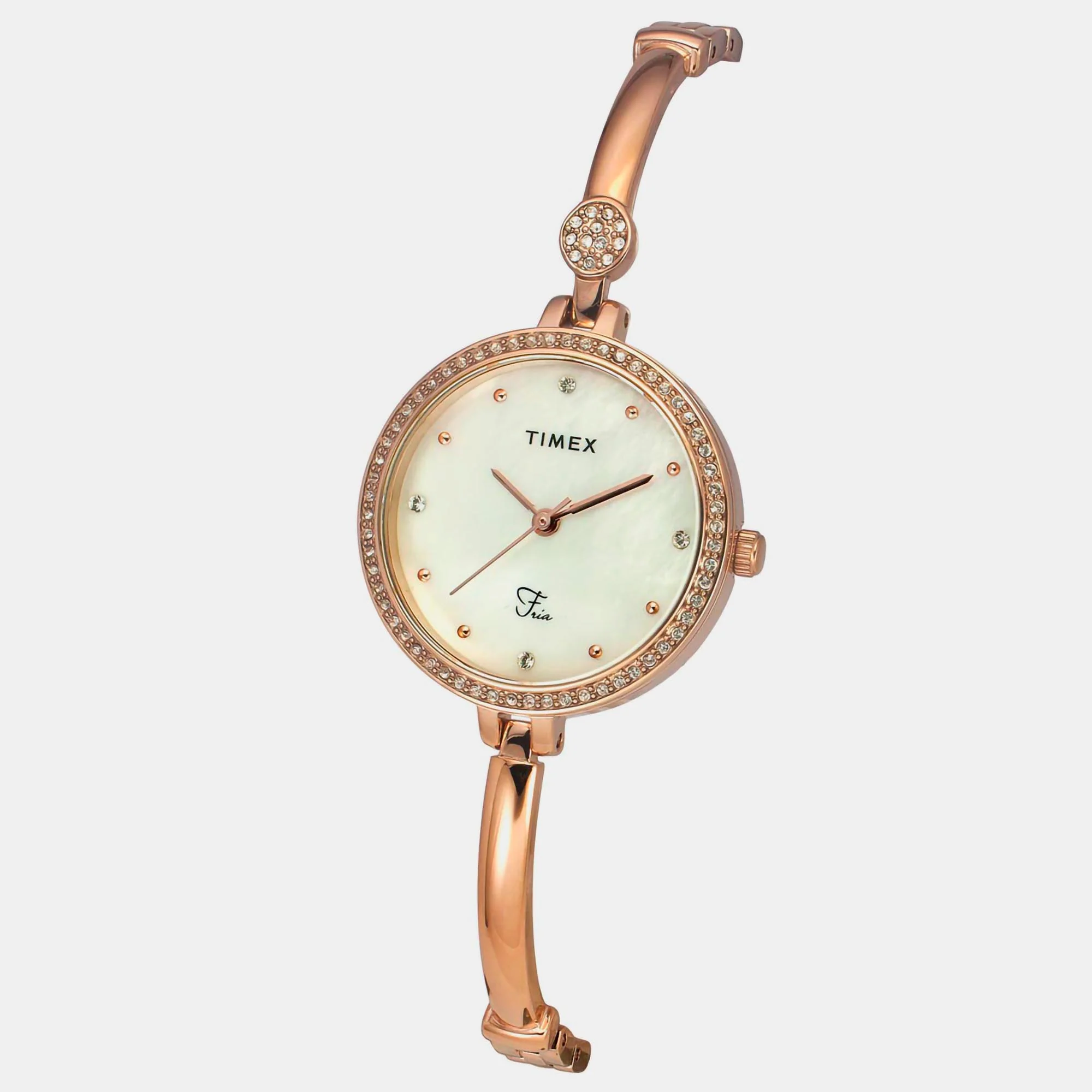 Fria Women Quartz Mother Of Pearl Dial Analog Brass Watch TWEL18402 - Image 4