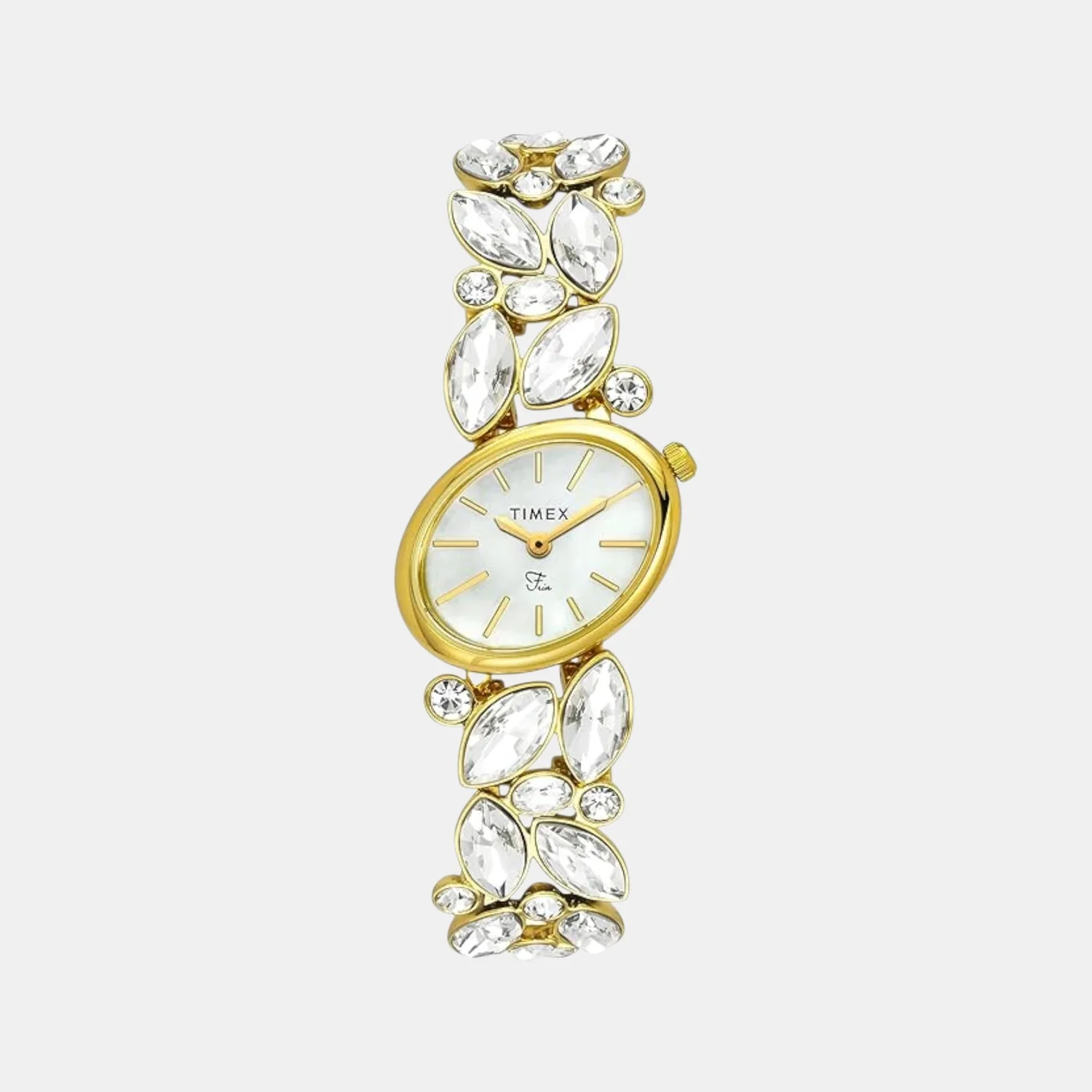 Fria Women Quartz Mother Of Pearl Dial Analog Brass Watch TWEL20901