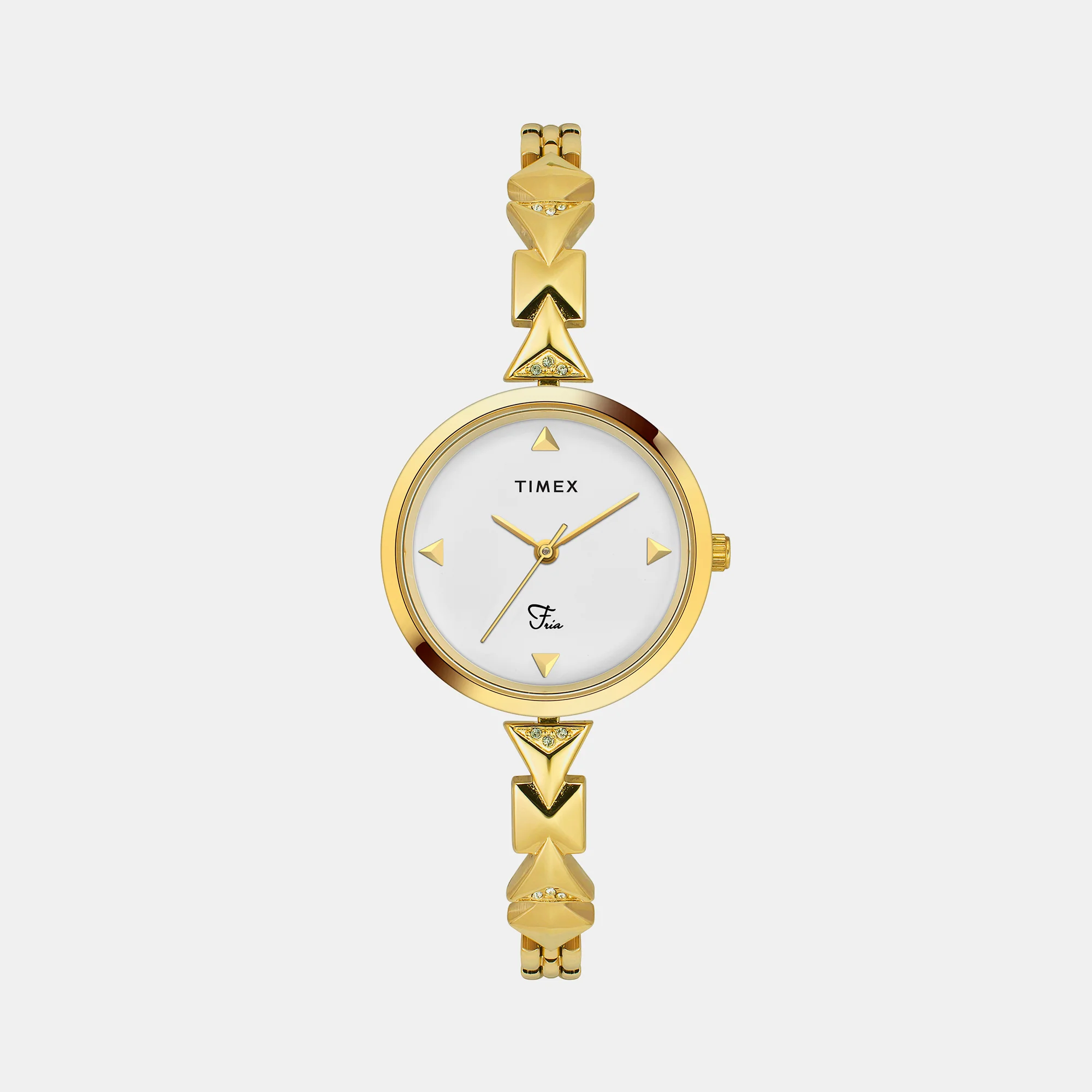 Fria Women Quartz White Dial Analog Brass Watch TWEL18301 - Image 2