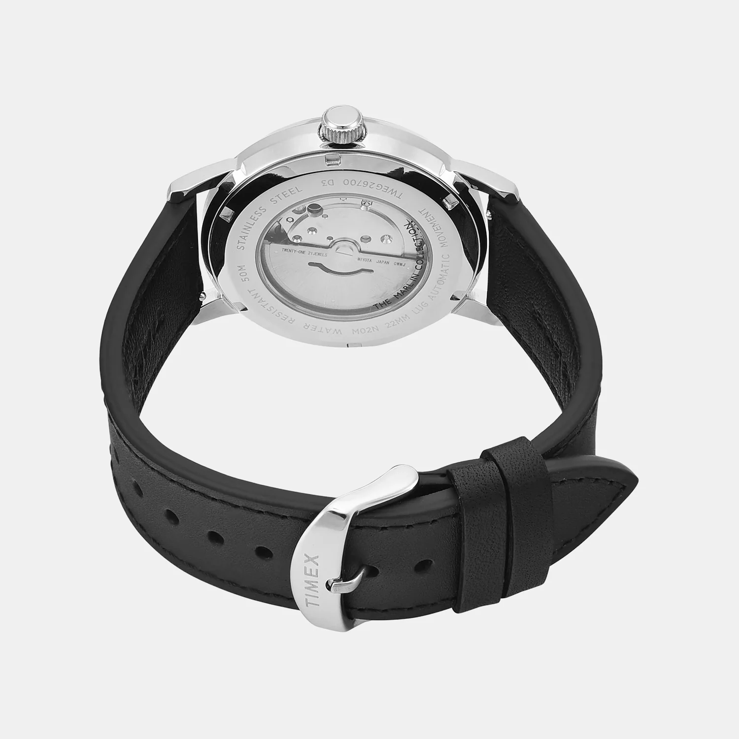 Marlin Men Automatic Green Dial Analog Leather Watch TWEG26700 - Image 4