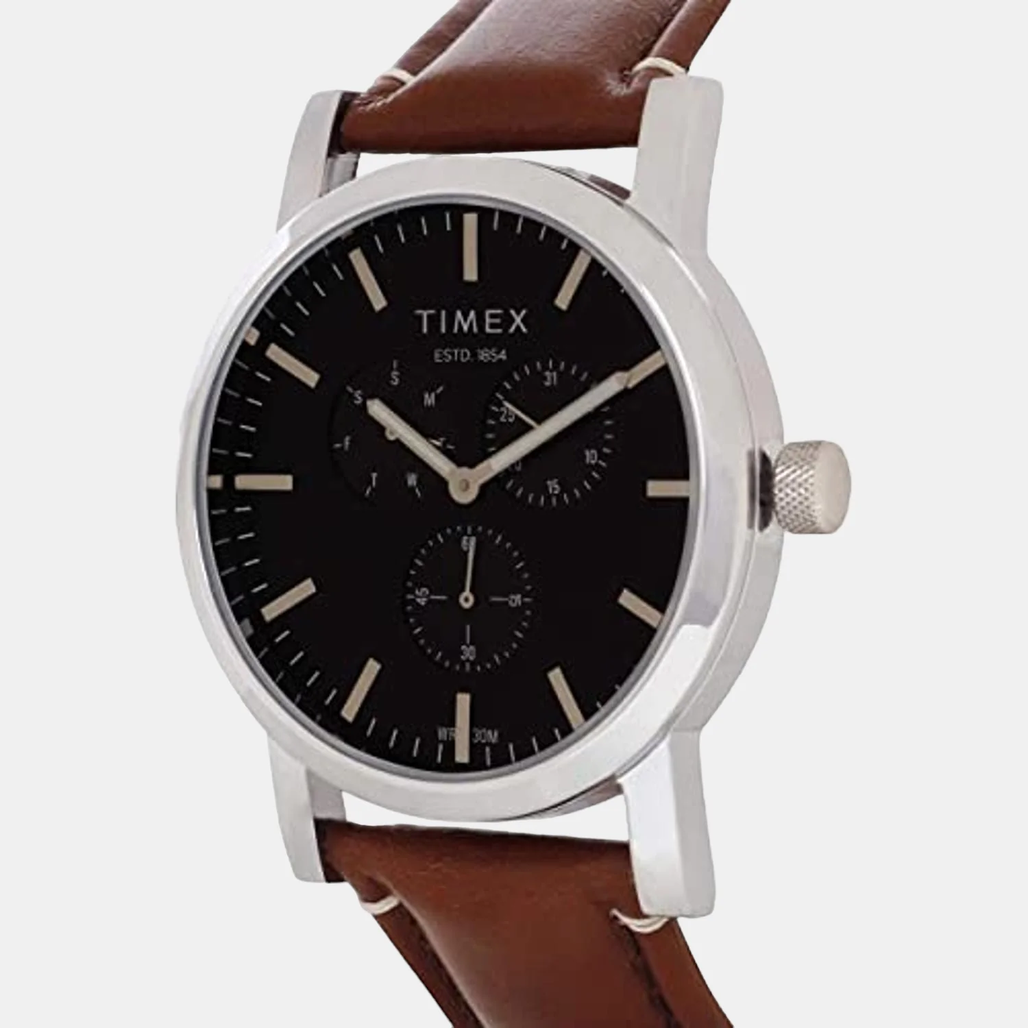 Men Quartz Black Dial Analog Leather Watch TWEG16607 - Image 3