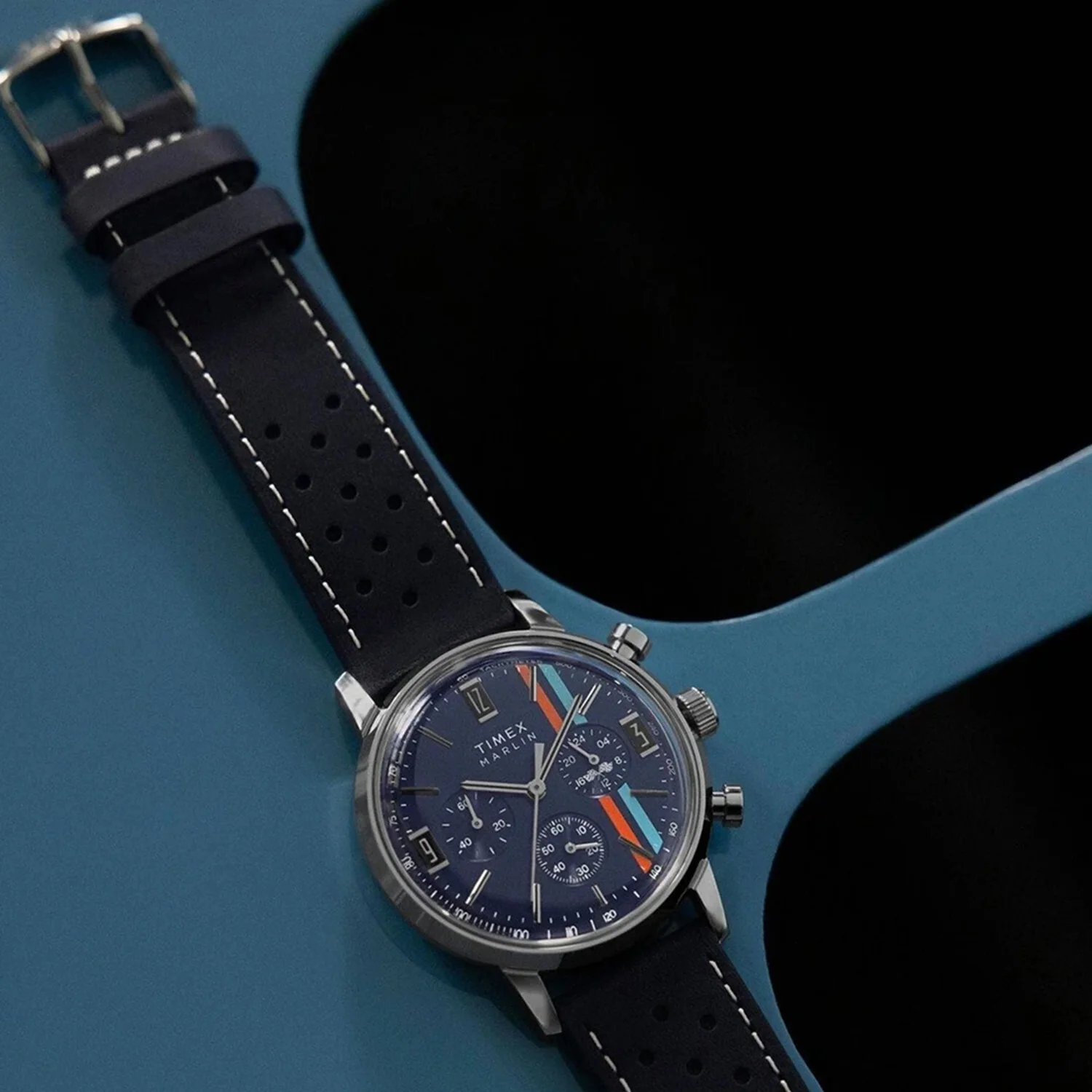 Men Quartz Blue Dial Analog Leather Watch TW2W99000UJ - Image 6