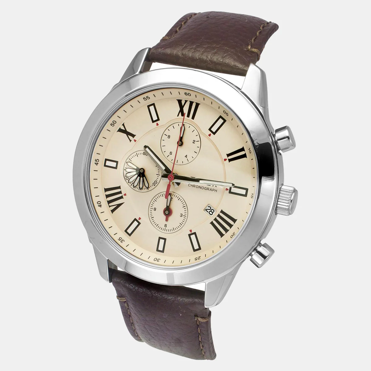 Men Quartz Beige Dial Analog Leather Watch TWEG18510-EX - Image 3