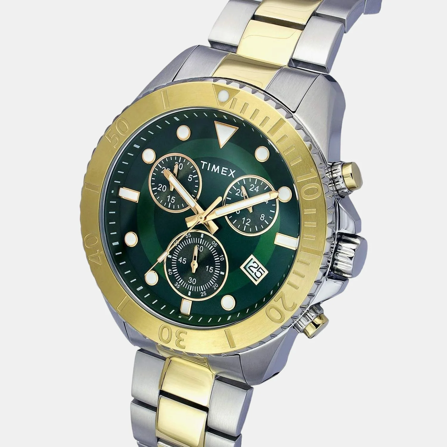 Men Quartz Green Dial Chronograph Stainless Steel Watch TWEG20104 - Image 4