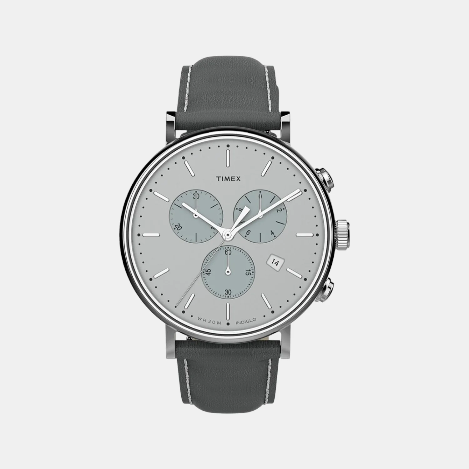 Men Quartz Grey Dial Chronograph Leather Watch TW2T67500