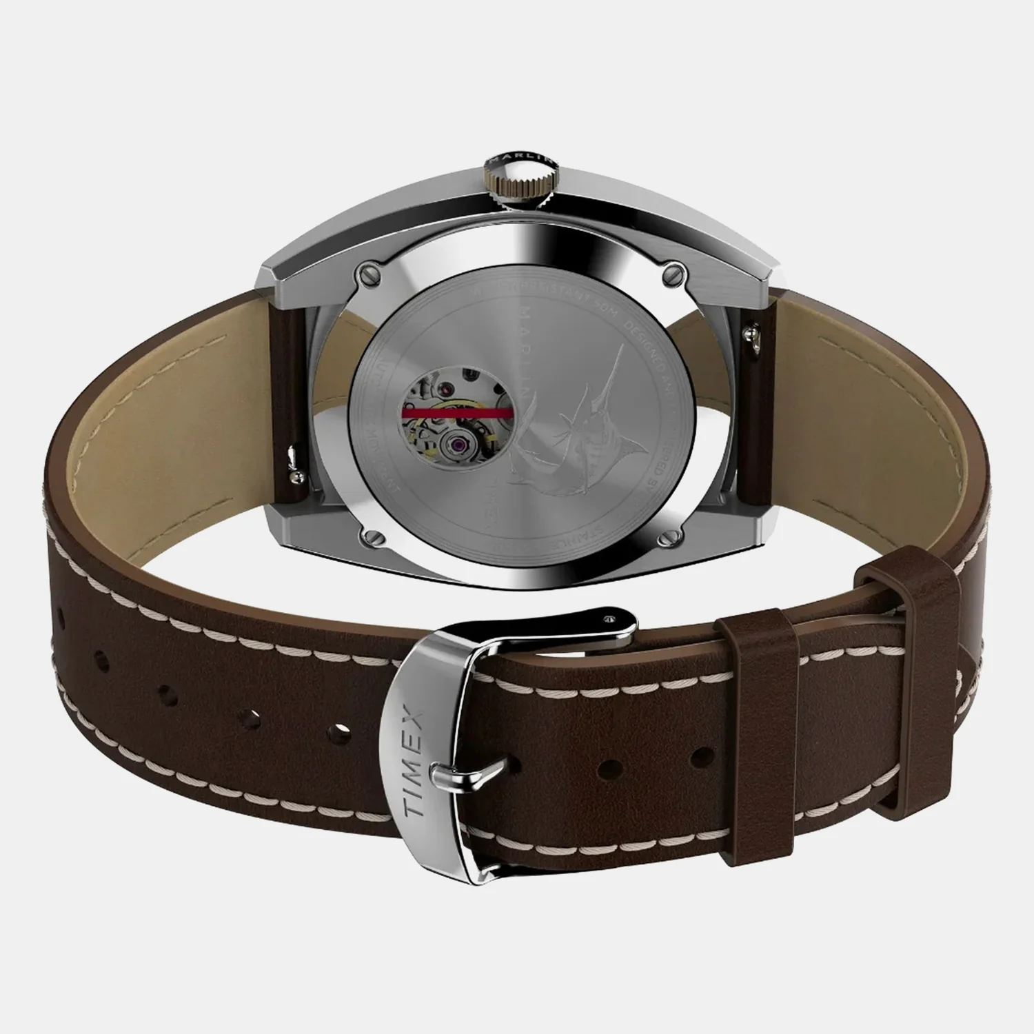 Men Quartz Silver Dial Analog Leather Watch TW2V62000U9 - Image 4