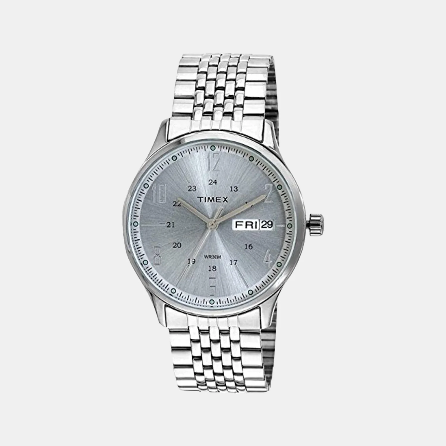 Men Quartz Silver Dial Analog Stainless Steel Watch TW0TG6500