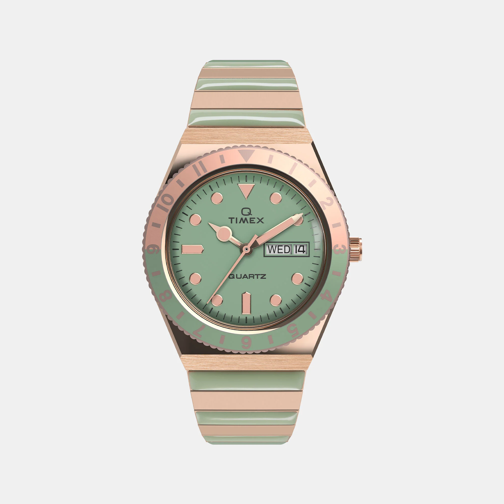 Q Timex Women Quartz Green Dial Analog Stainless Steel Watch TW2V38700UJ