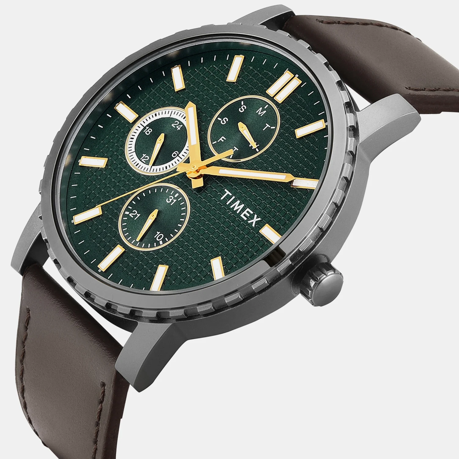 Trendline Men Quartz Green Dial Multi-Function Leather Watch TWEG34700 - Image 2