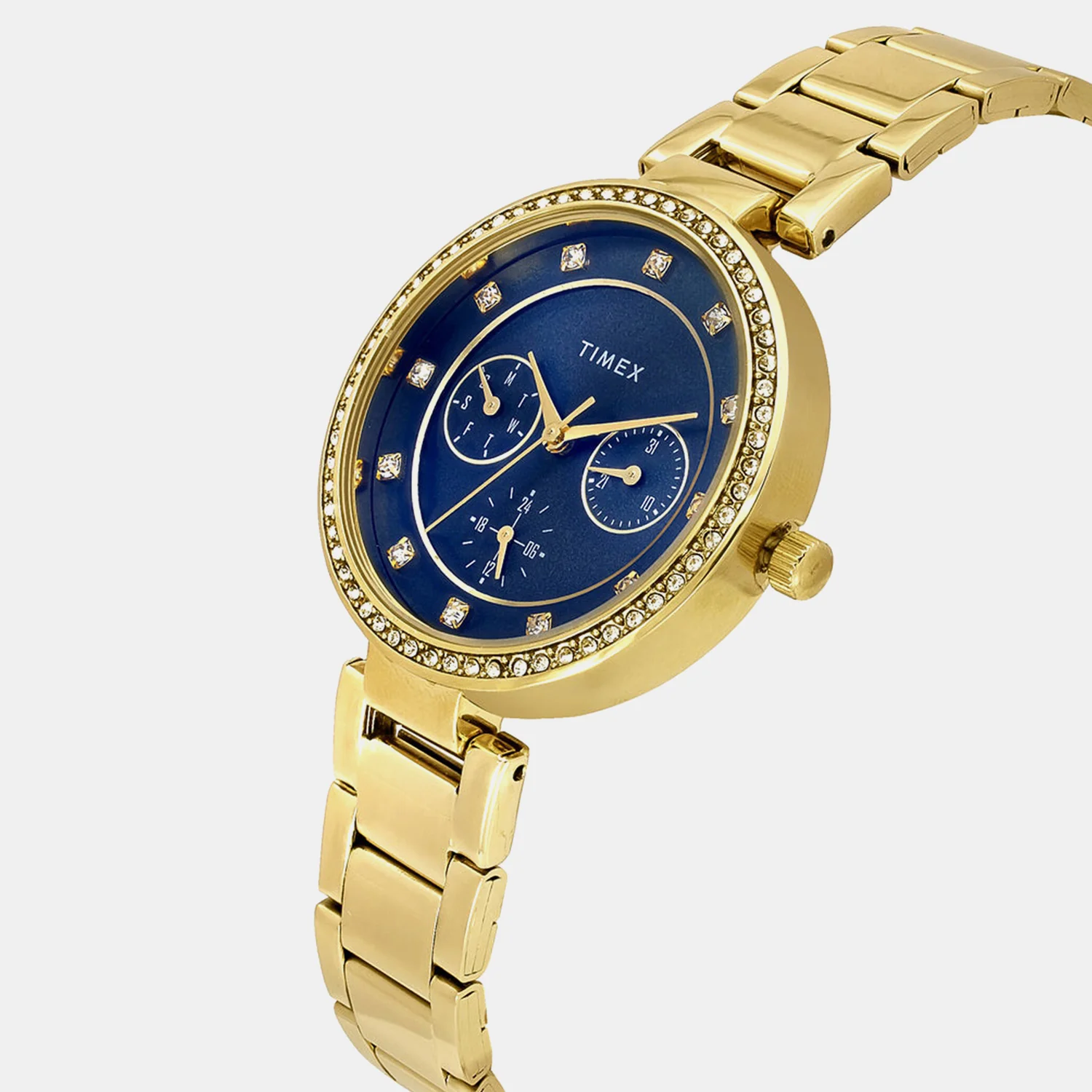 Trendline Women Quartz Blue Dial Multi-Function Stainless Steel Watch TWEL18709 - Image 2