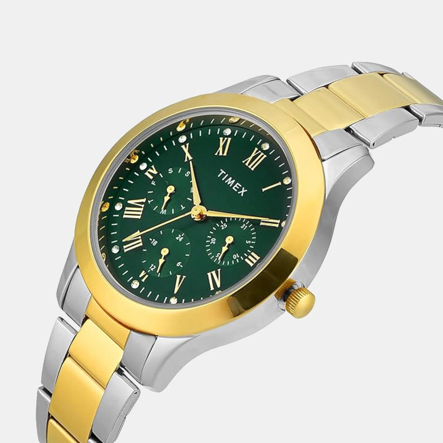 Women Quartz Green Dial Analog Stainless Steel Watch TW000Q822 - Image 3