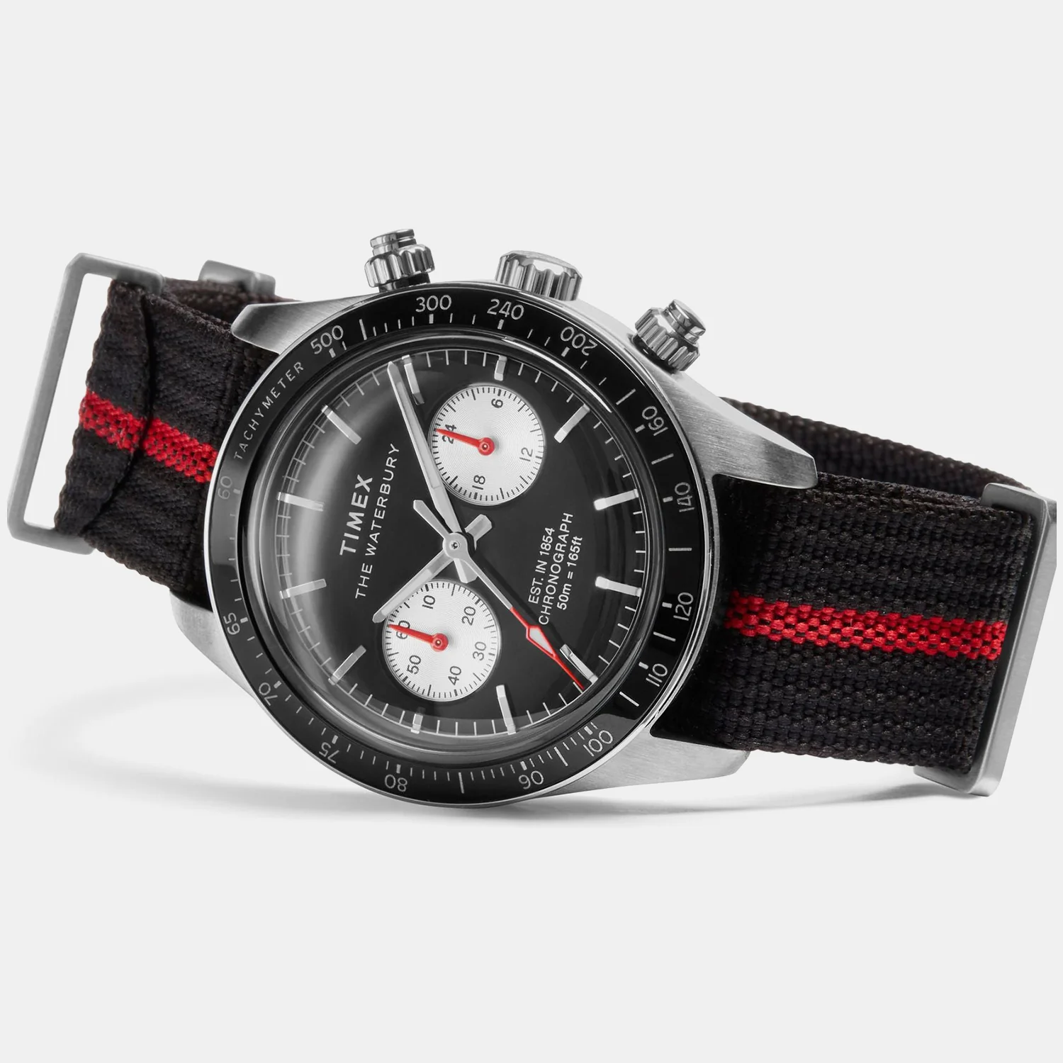 Waterbury Heritage Men Quartz Black Dial Chronograph Fabric Watch TW2Y38900IK - Image 2