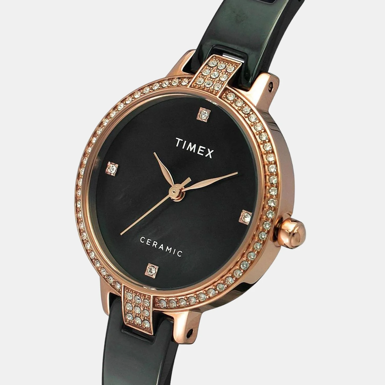 Women Quartz Black Dial Analog Ceramic Watch TWEL15703 - Image 5