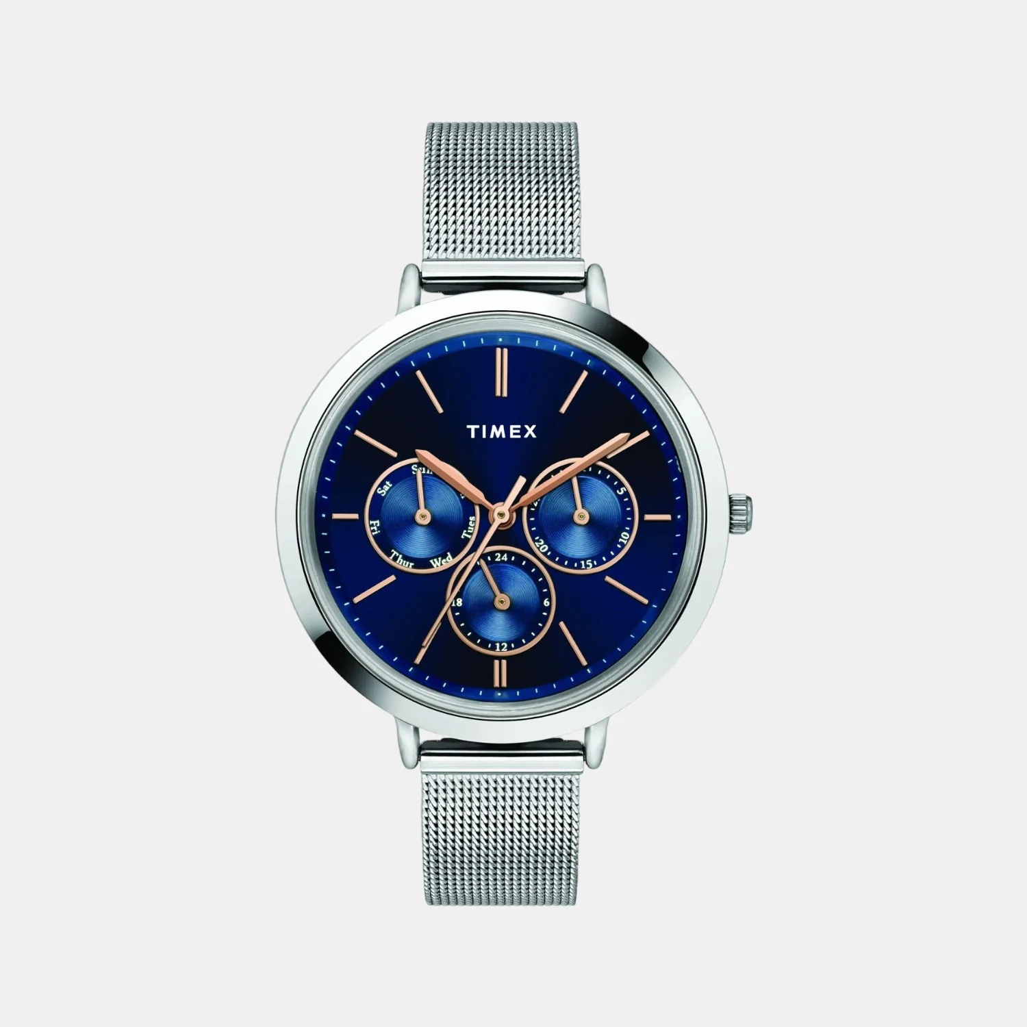 Women Quartz Blue Dial Chronograph Stainless Steel Watch TWEL14500