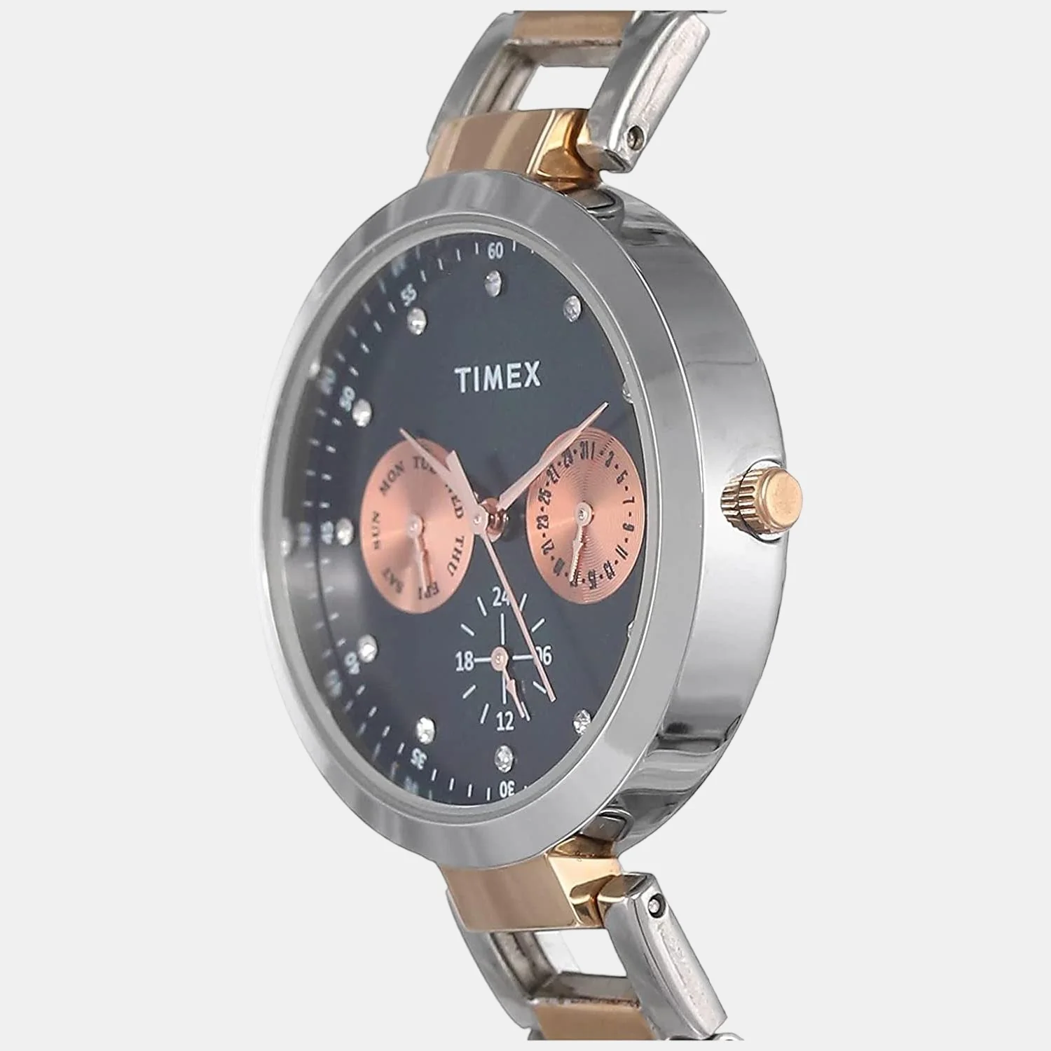 Women Quartz Blue Dial Multi-Function Stainless Steel Watch TW000X210 - Image 3