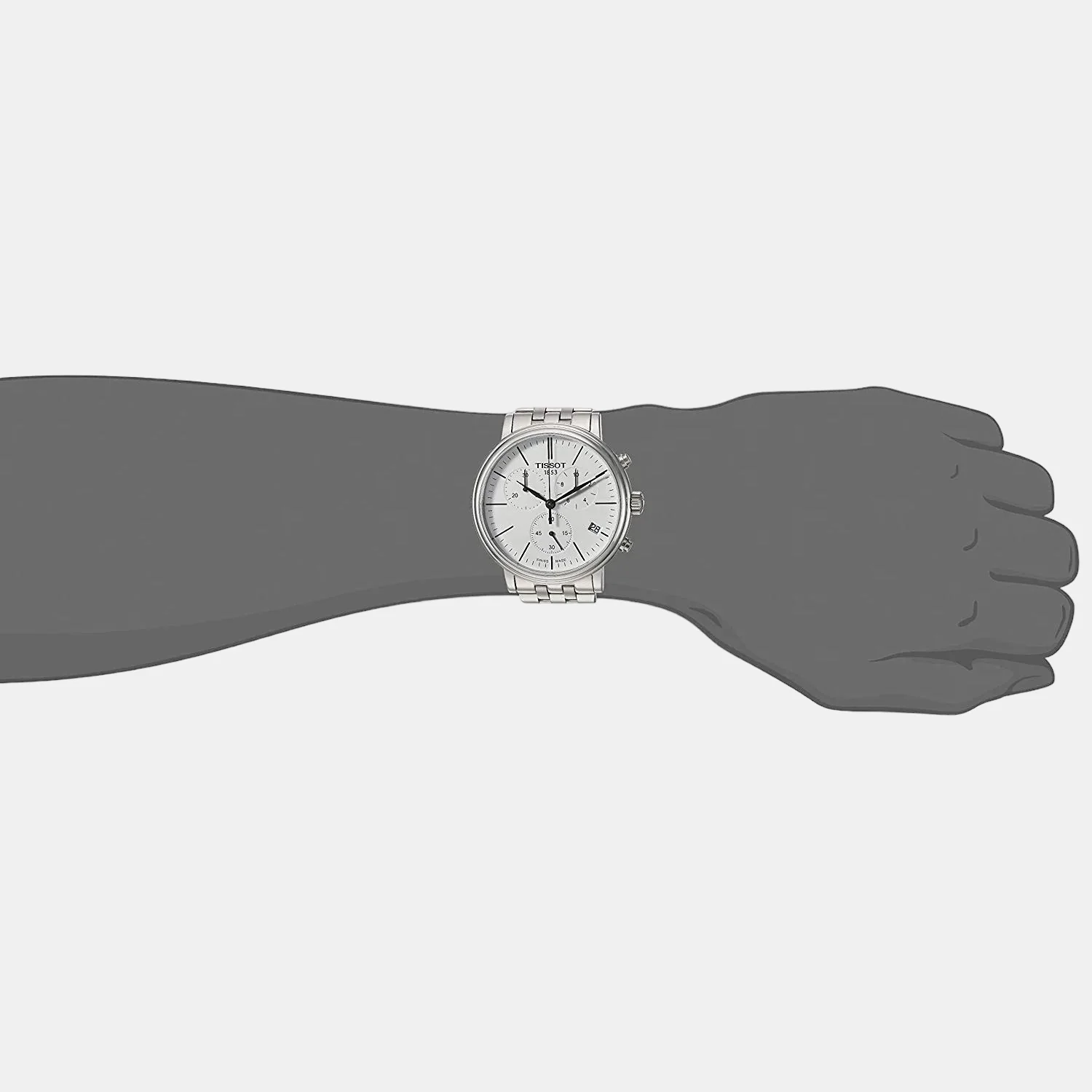 Carson Men Quartz White Dial Chronograph Stainless Steel Watch T1224171101100 - Image 3