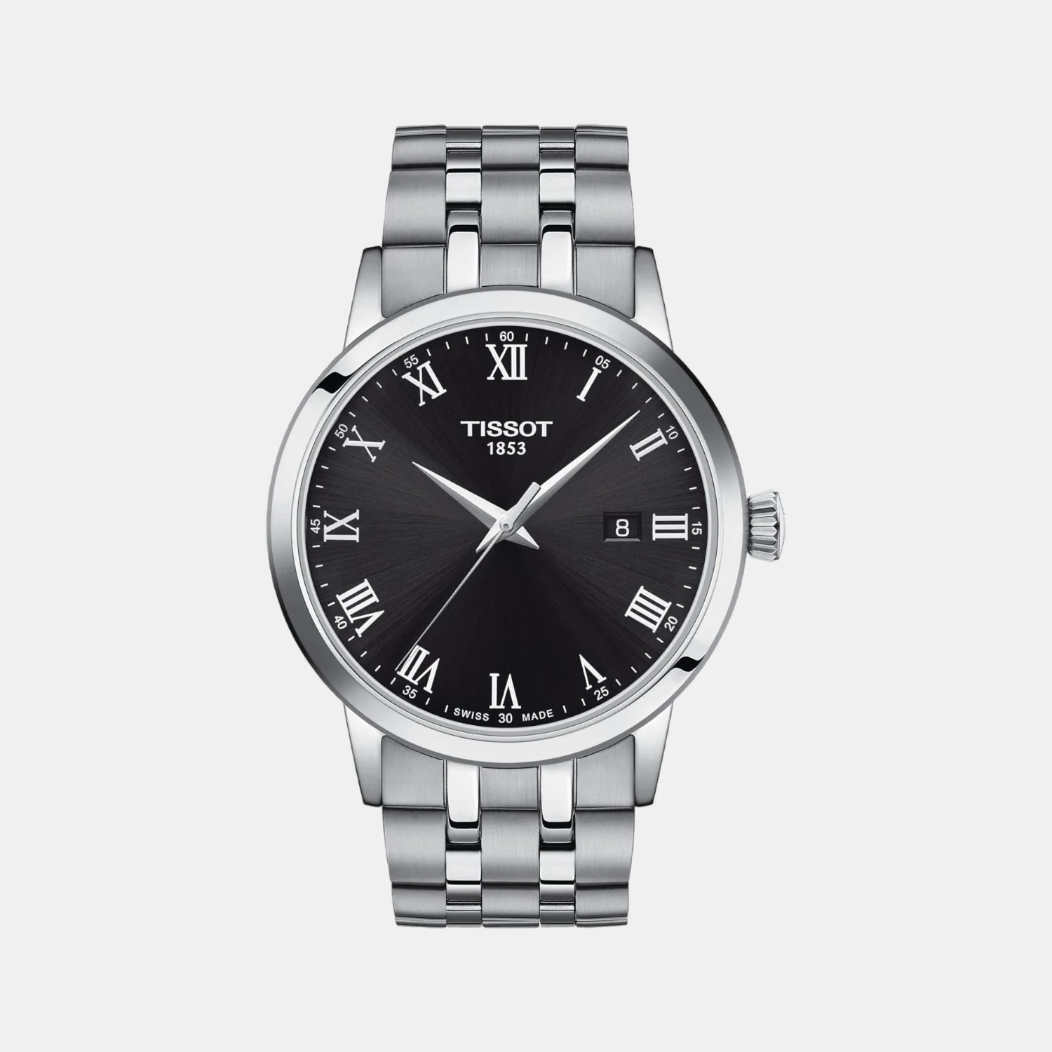 Classic Dream Men Quartz Black Dial Analog Stainless Steel Watch T1294101105300